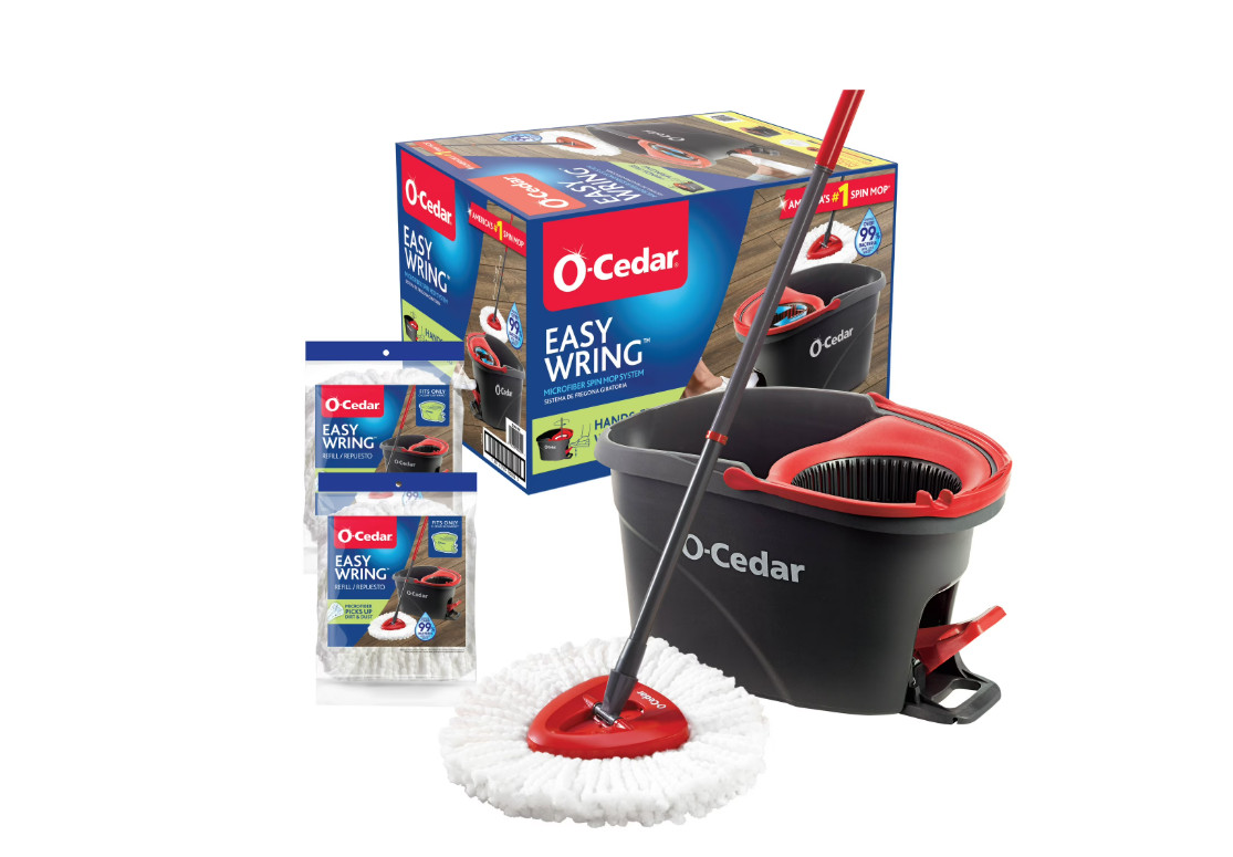O-Cedar EasyWring™ Microfiber Spin Mop & Bucket System with 1 Extra Mop Head Rep