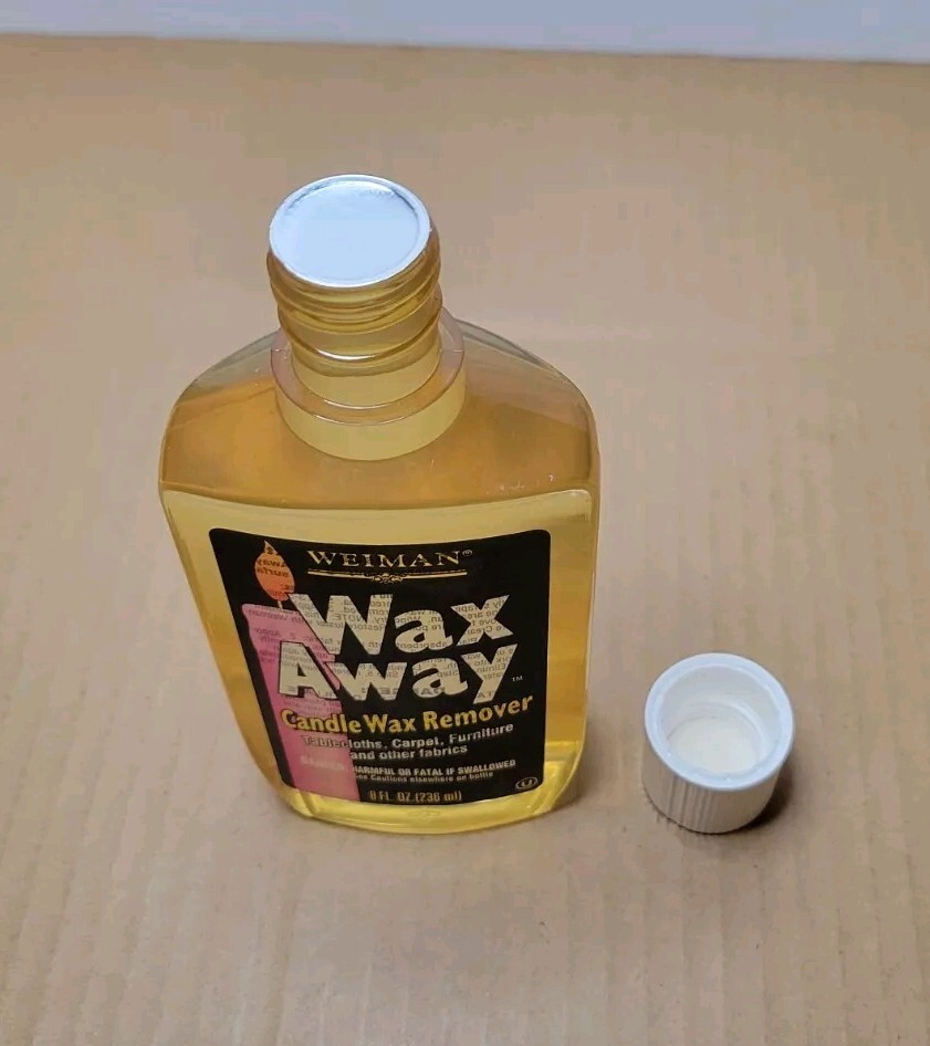 Weiman Wax Away Candle Wax Remover Fabrics 8 fl oz White Cap Bottle – NEW SEALED
