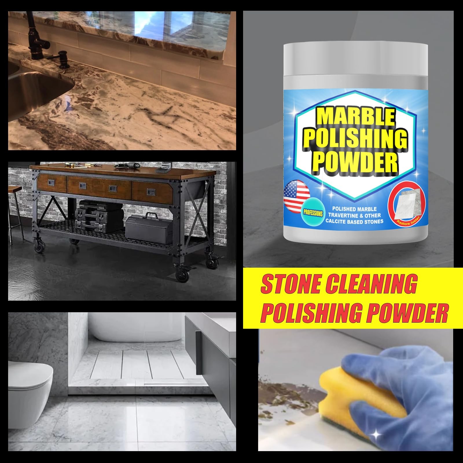 Marble Polishing Powder & Compound – Granite Countertop Polish, Etch & Scratc…