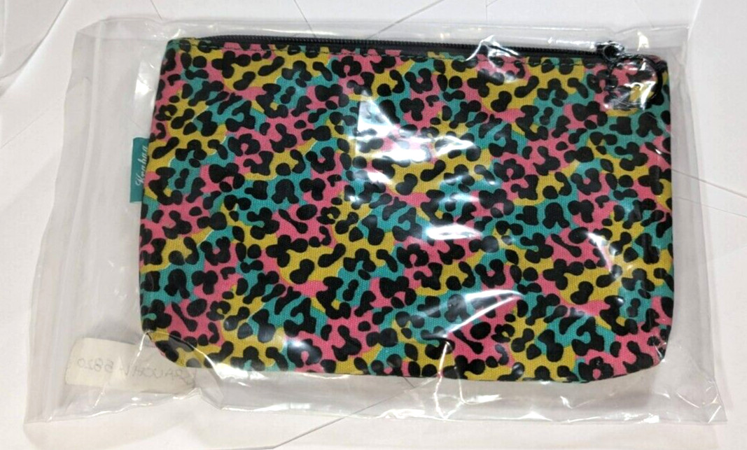 Kravitz Krabag Cotton Eco Zipper Pouch Bag Teal Pink 8.5x6in KU1-5820 Japan