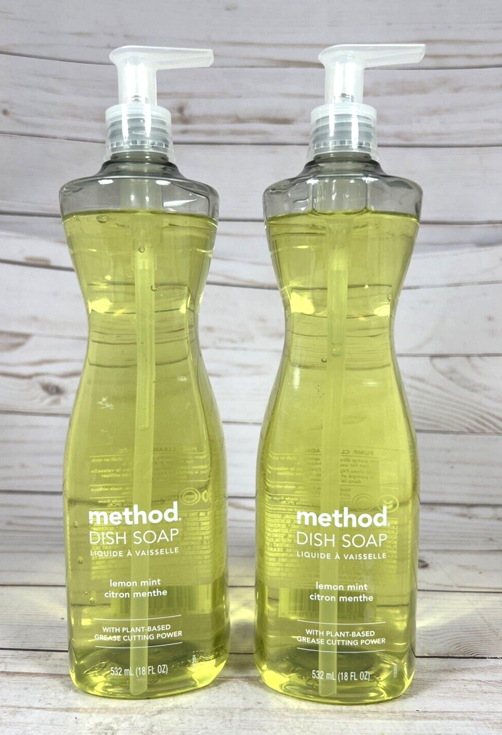 Method Liquid Dish Washing Soap Lemon Mint 18oz (2 Pack)