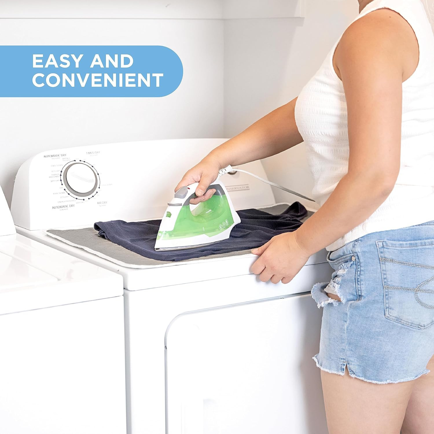 Ironing Mat, 28.25” x 19” Magnetic Laundry Pad, Gray | Scorch-Resistant, Wash…