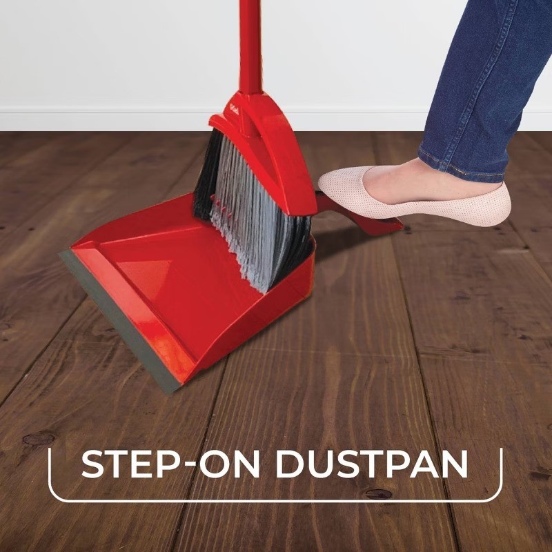 PowerCorner Pet Pro Assembled Broom with Step-On Dustpan