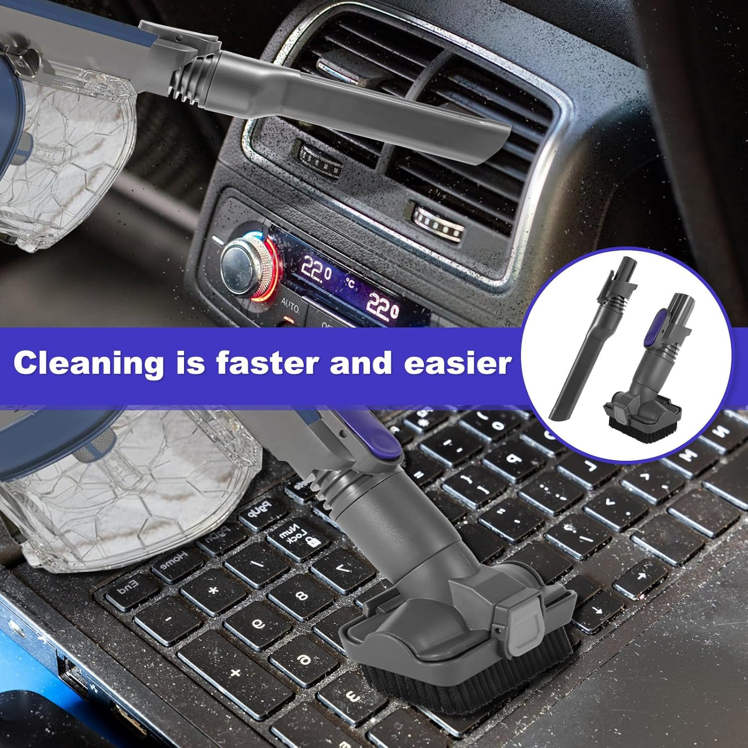 IX141 Vacuum Crevice Tool Brush Replacement Parts Compatible with Shark Pet Cord