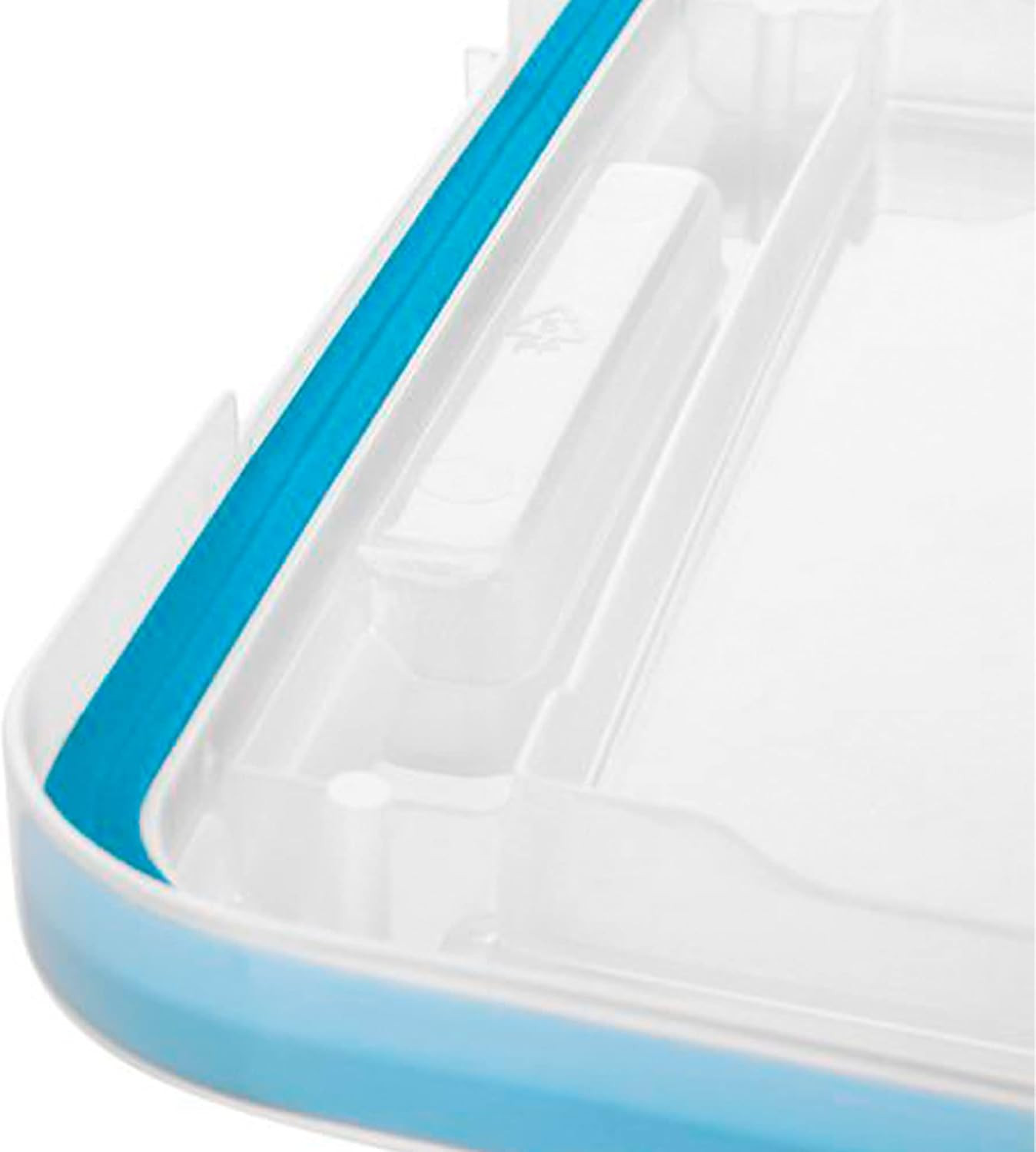 54 Quart Clear Storage Box with Blue Latches – 8 Pack