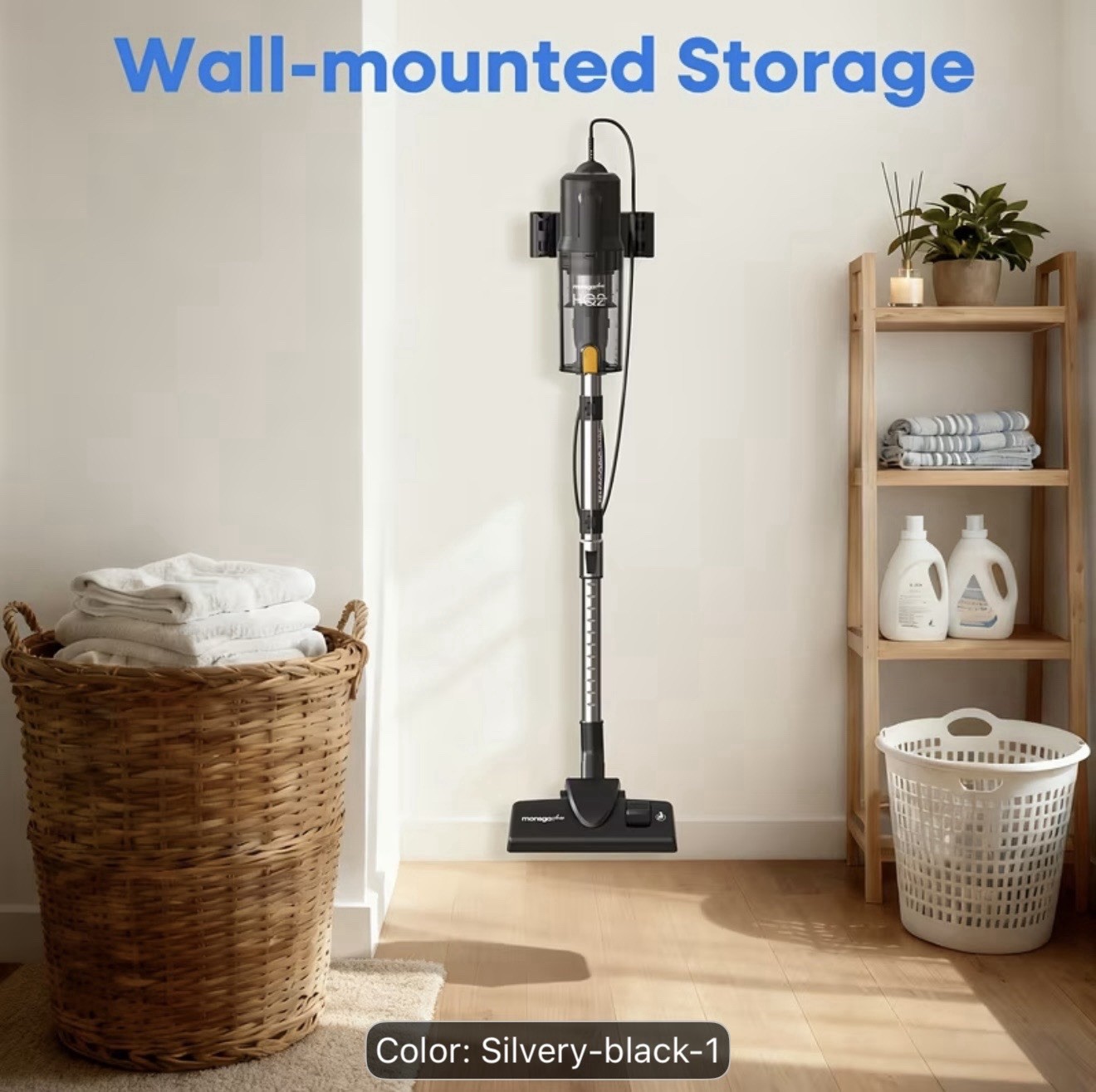 MONSGA 600W Corded Stick Vacuum Cleaner 45KPa Lightweight Pet Hair Black