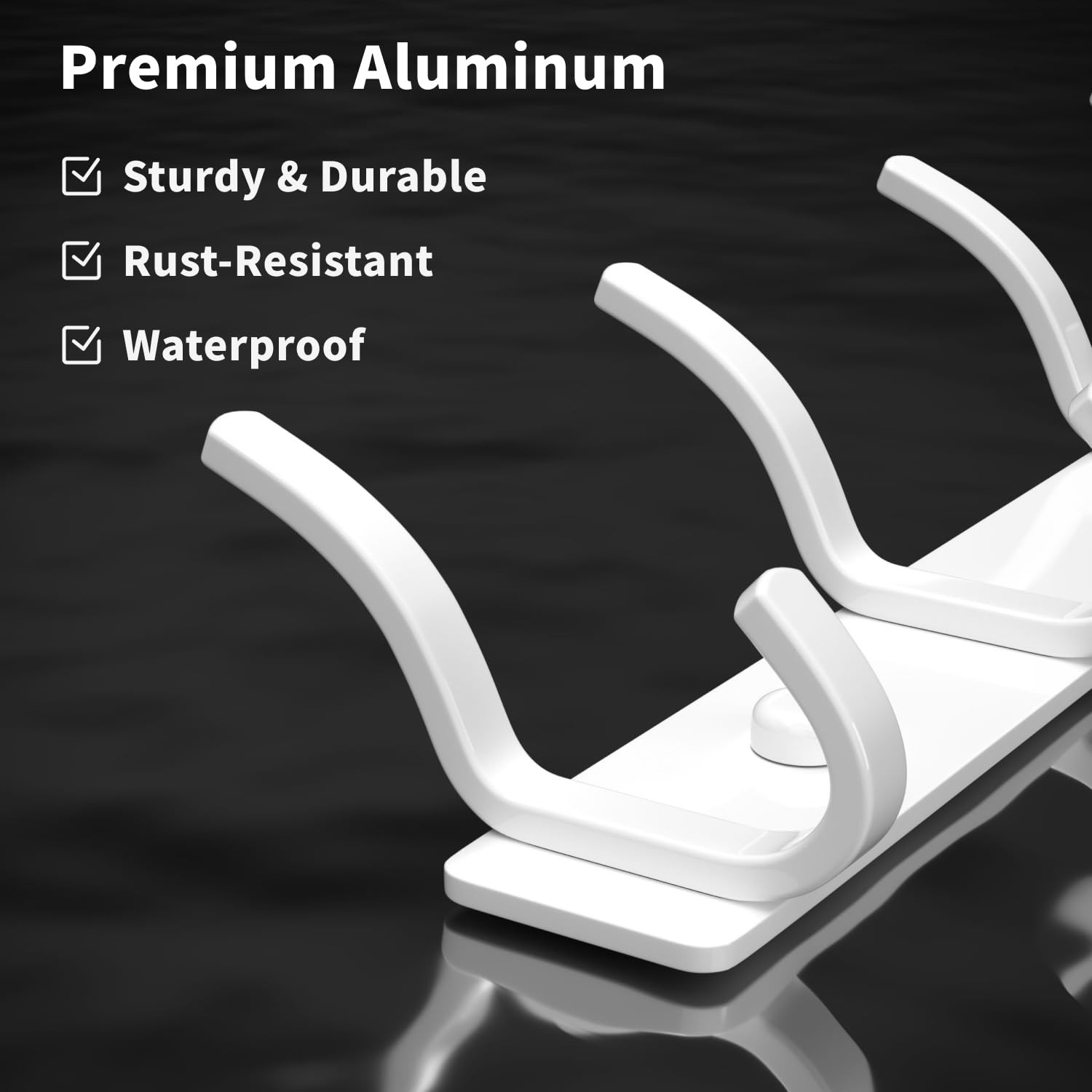 White Coat Rack Wall Mount 15 Inch Arc Shaped 6 Hooks Entryway Hanger 1 PCS