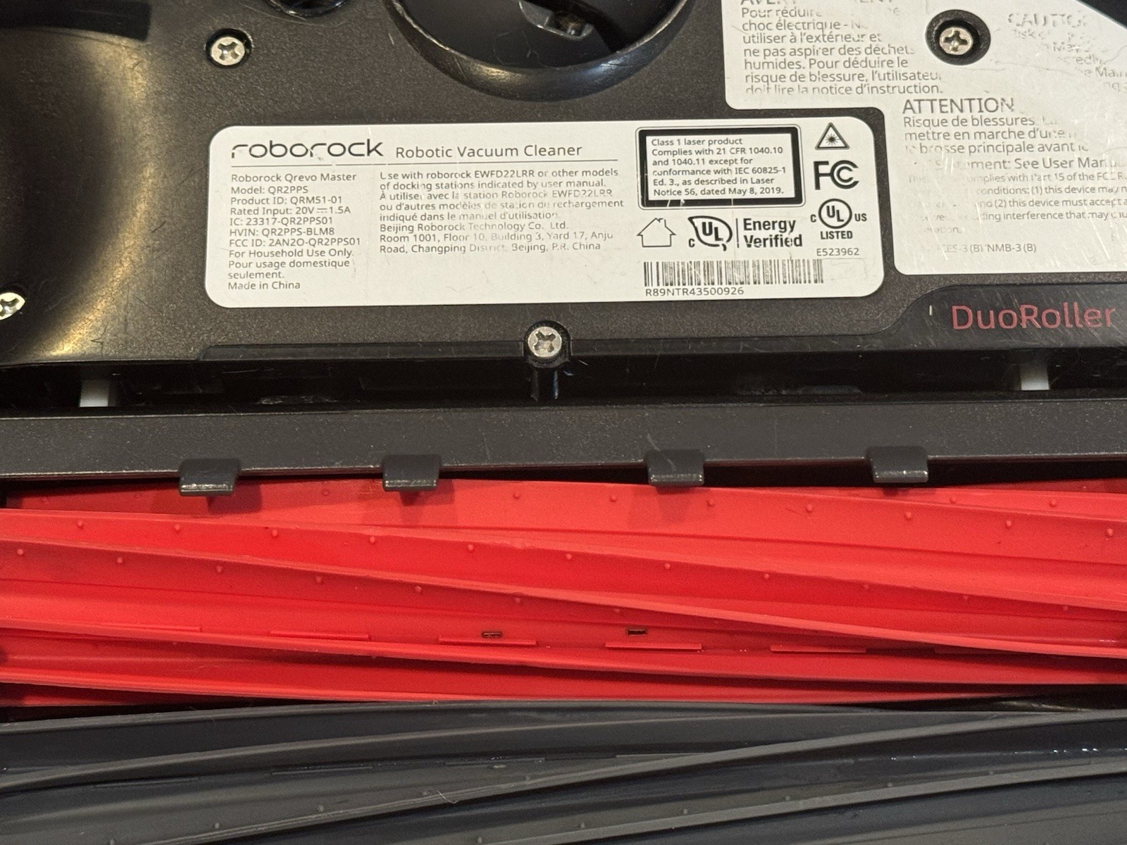Roborock Q Revo Master (QR2PPS) Robot Only -Used 274 hr, Fully Operational