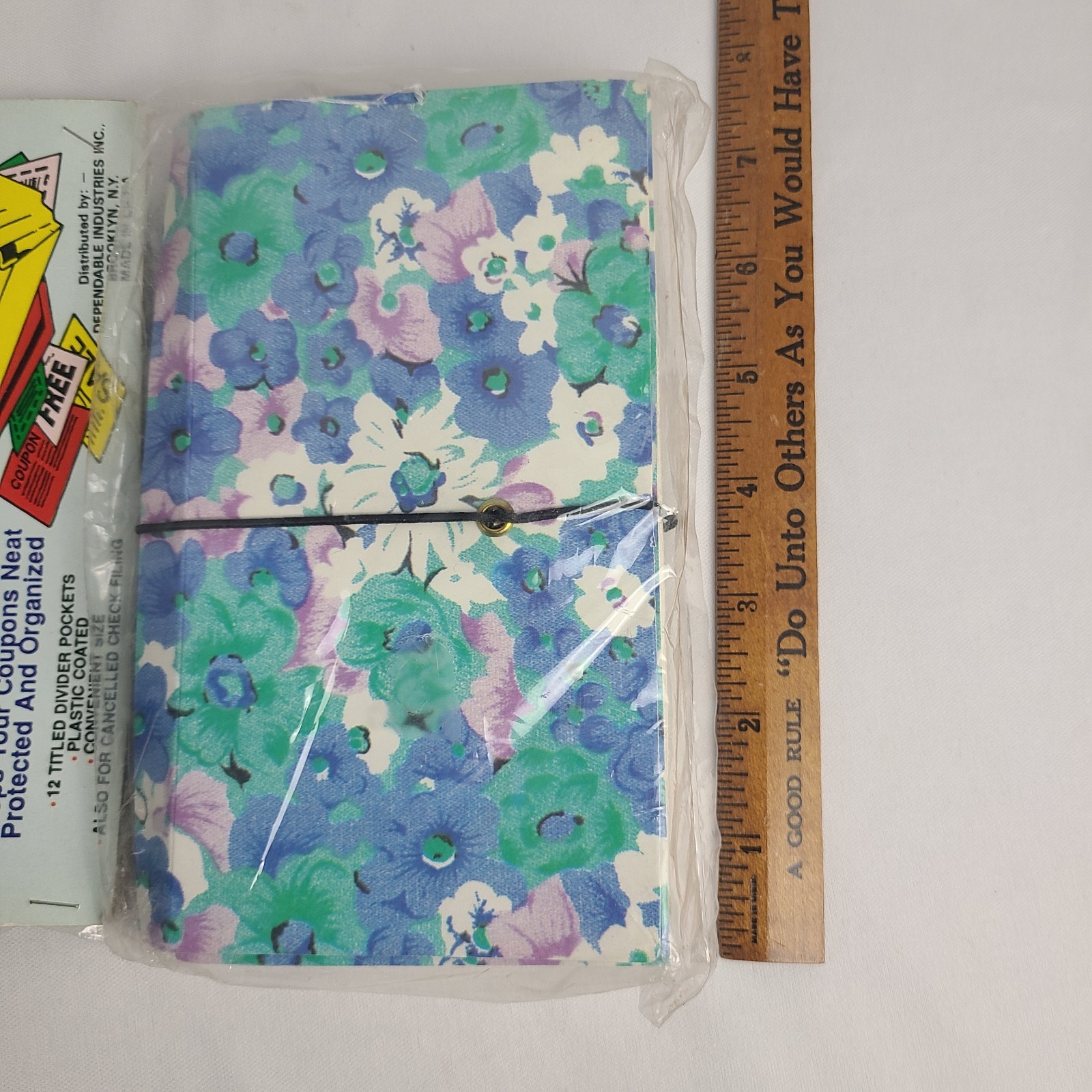 Vintage NOS Coupon Organizer 90s Floral Print Excell 12 Compartment Expandable