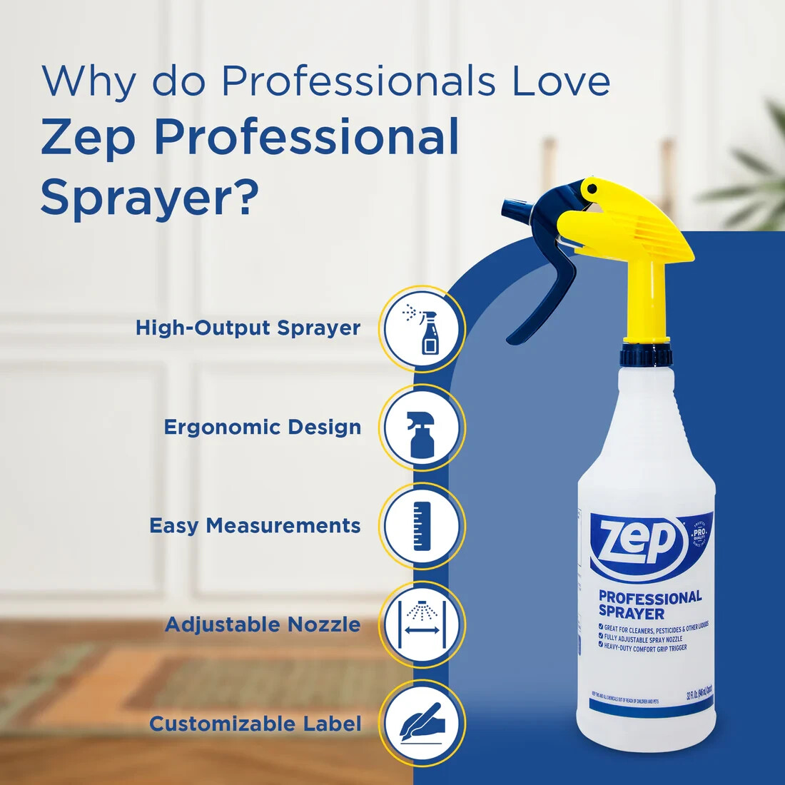 Zep Professional Spray Bottles 32oz (6-Pack) Heavy Duty Adjustable Nozzle NEW