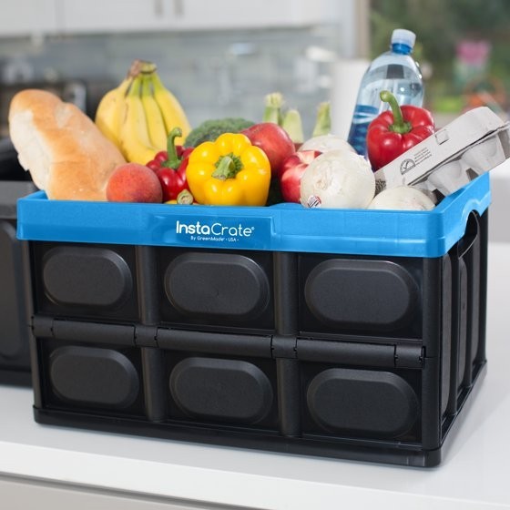 2PAC Greenmade Instacrate 12Gallon Collapsible Plastic Storage Bin with Handles