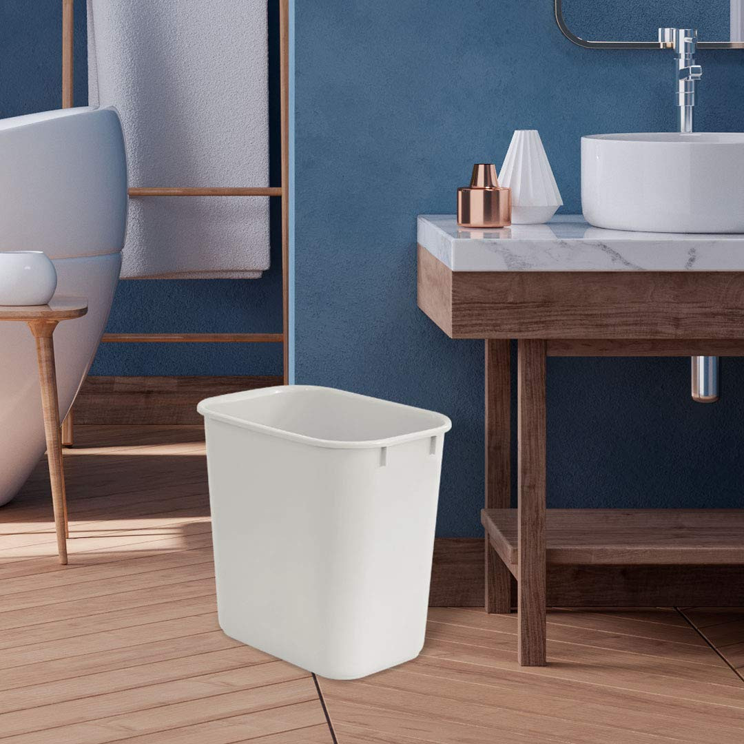 Wastebasket, Deskside Bin, 6.75 Gallon/ 27 Quart/ 24 Liter (Plastic) (White Colo