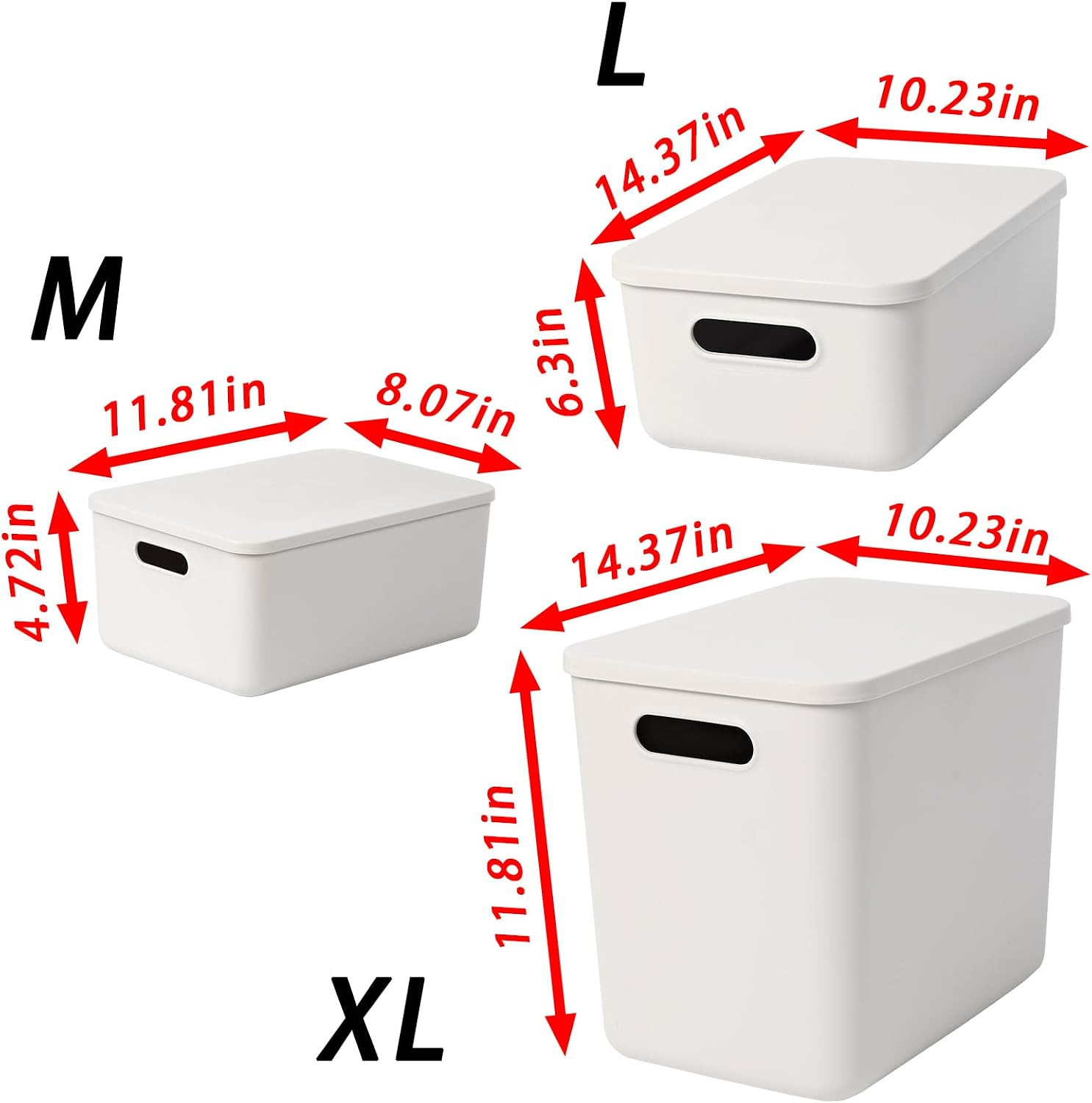 Stackable Plastic Storage Bins with Lid – Organizing Baskets for Home & Office