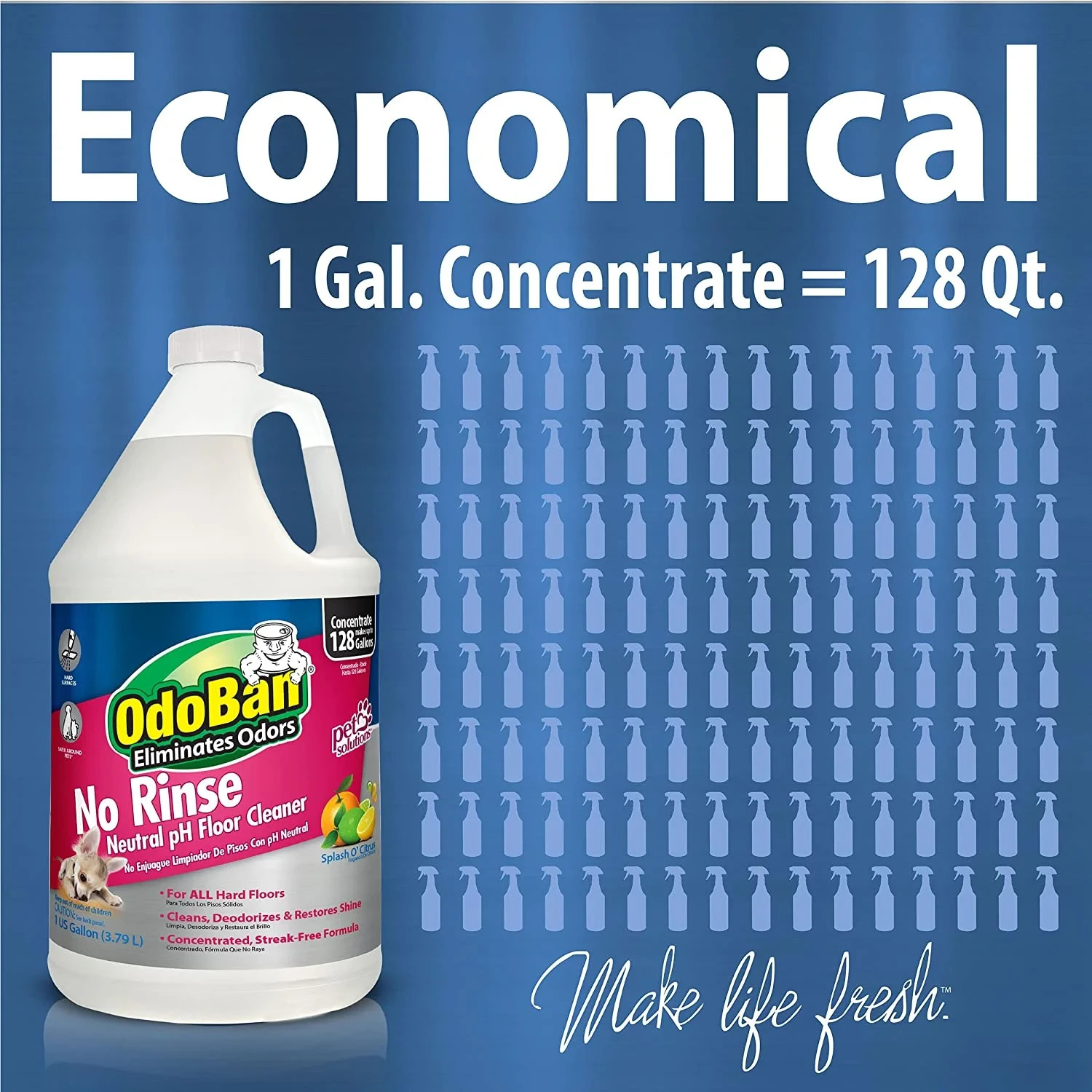 OdoBan No Rinse Neutral pH Floor Cleaner Concentrate, 1 Gallon – Select pack