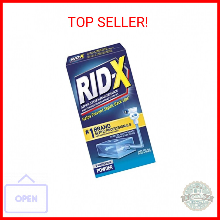 RID-X Septic Treatment, Septic Tank Treatment, 1 Month Supply Of Powder, 9.8 oz