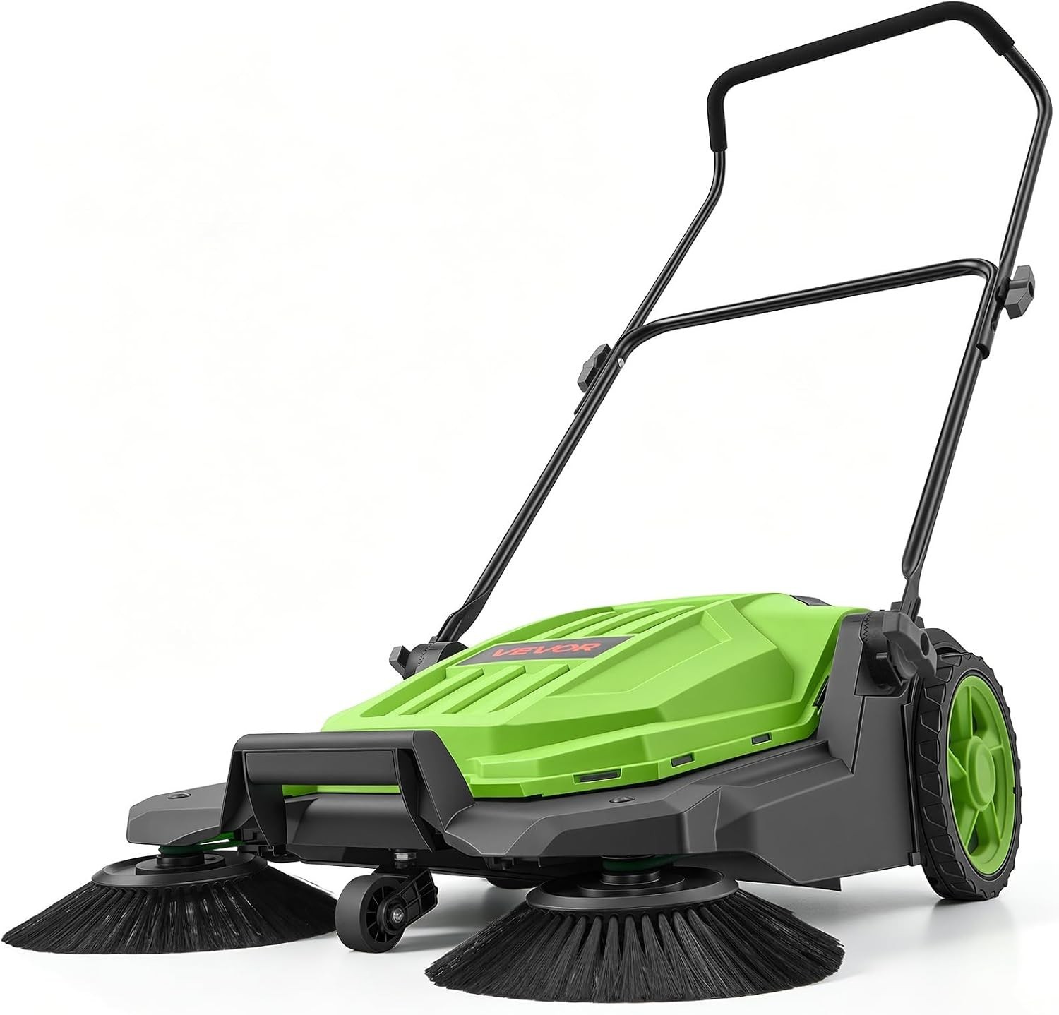 Pro Floor Sweeper, Manual Push, 25.6″ Wide, 5 Gal Bin, Ergonomic Folding Handle