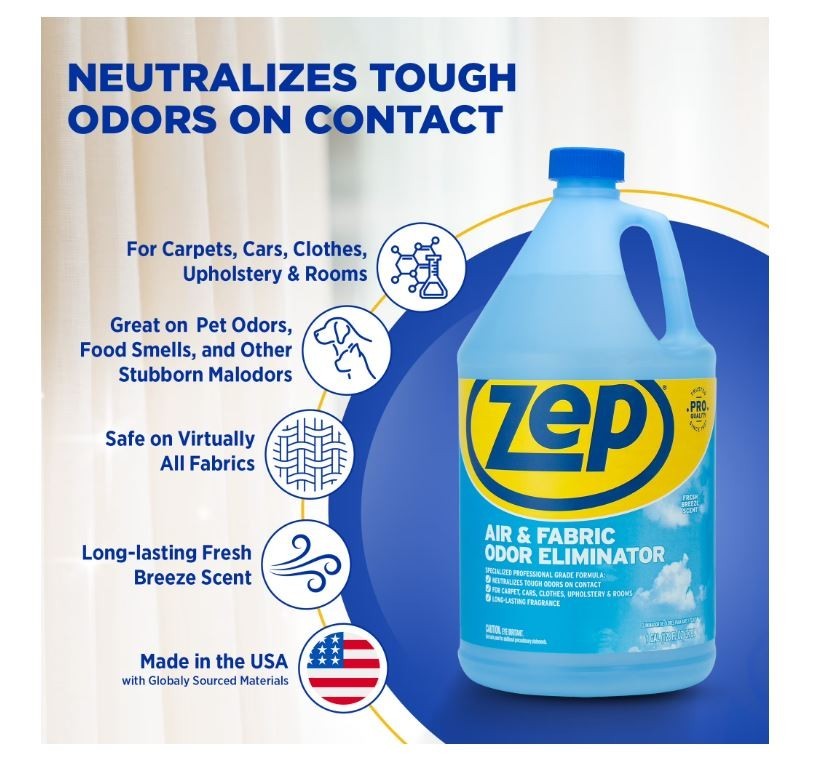 Zep Air & Fabric Odor Eliminator, Refresh Your Home, Office & Business, 128 oz