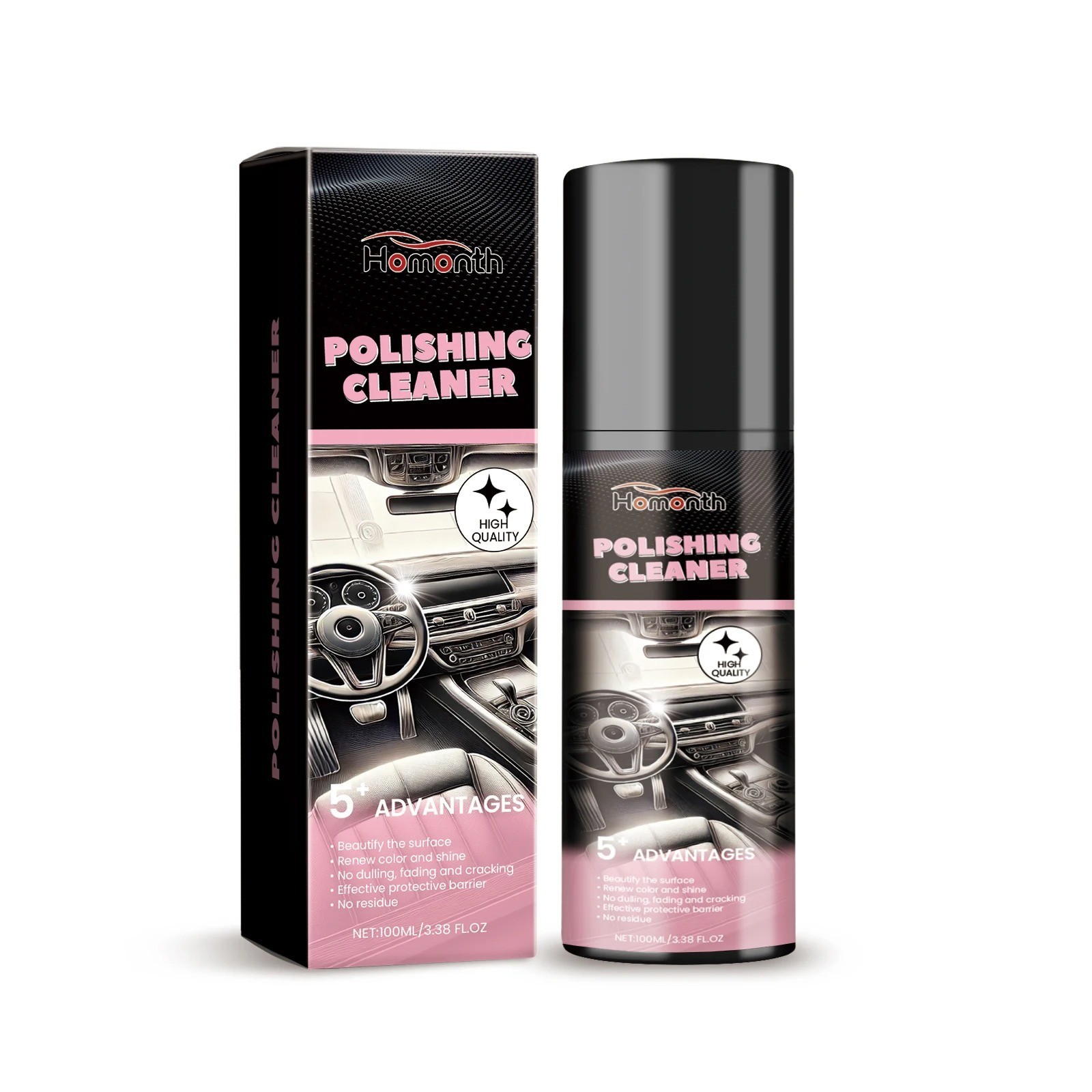 3PCS Car Interior Cleaner, 2026 New Polishing Cleaner for Interior Detailing US