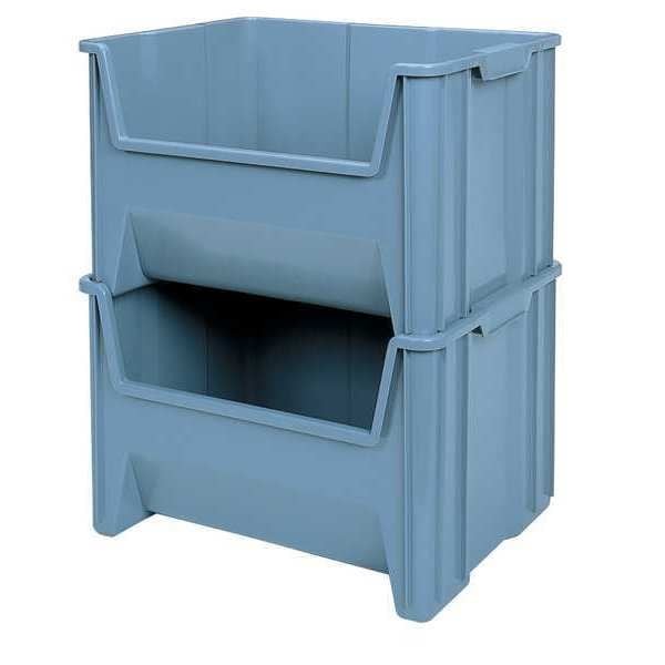 Akro-Mils 13017Grey 75 Lb Hang & Stack Storage Bin, Plastic, 19 7/8 In W, 12