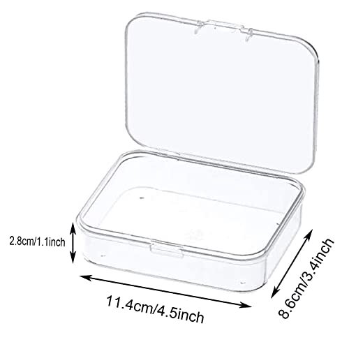 12 Pcs Mini Plastic Storage Containers Box with Lid, 4.5×3.4 Inches Clear