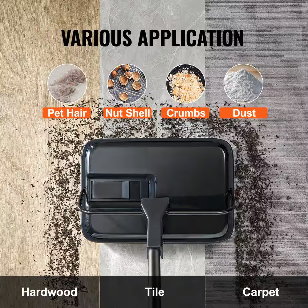 VEVOR Carpet Sweeper Floor Sweeper Manual 7.87 in Sweeping Paths Non Electric