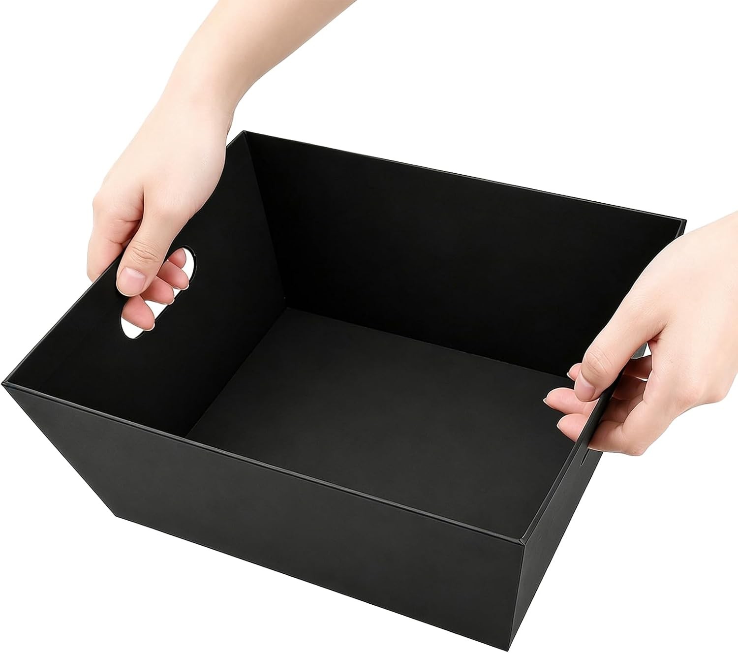 4 Pack Basket Empty, 12″ x 10″ Kraft Basket With Handle, 6 LB Cardboard Basket