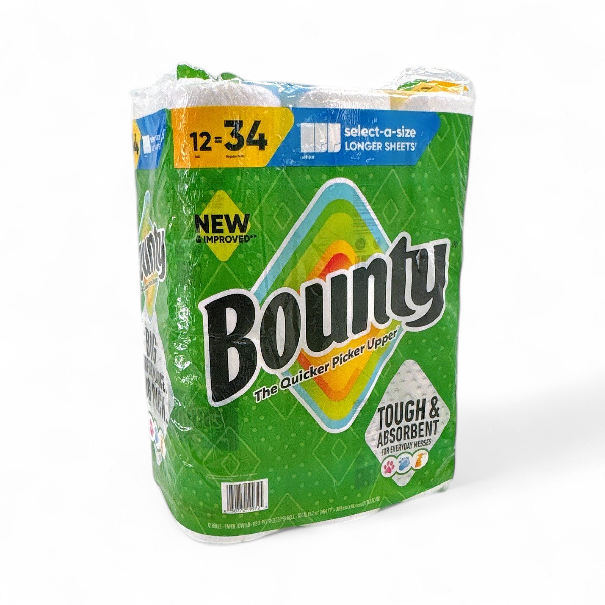 Bounty Select-A-Size 2-Ply Paper Towels White – 12 Rolls