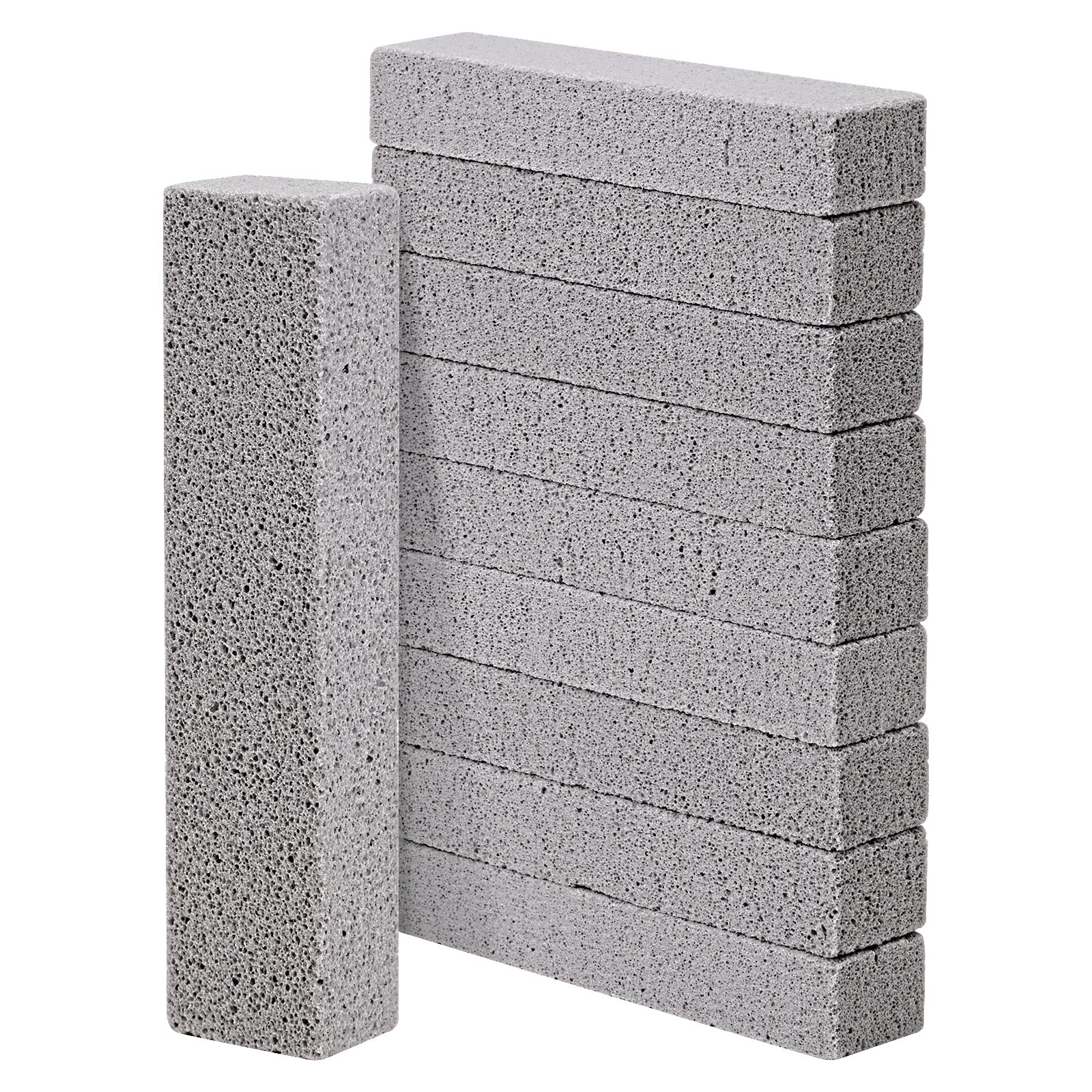 10 Pumice Stones, Toilet Bowl Cleaner Stick, Bathtub, Sink Scrubber, Gray