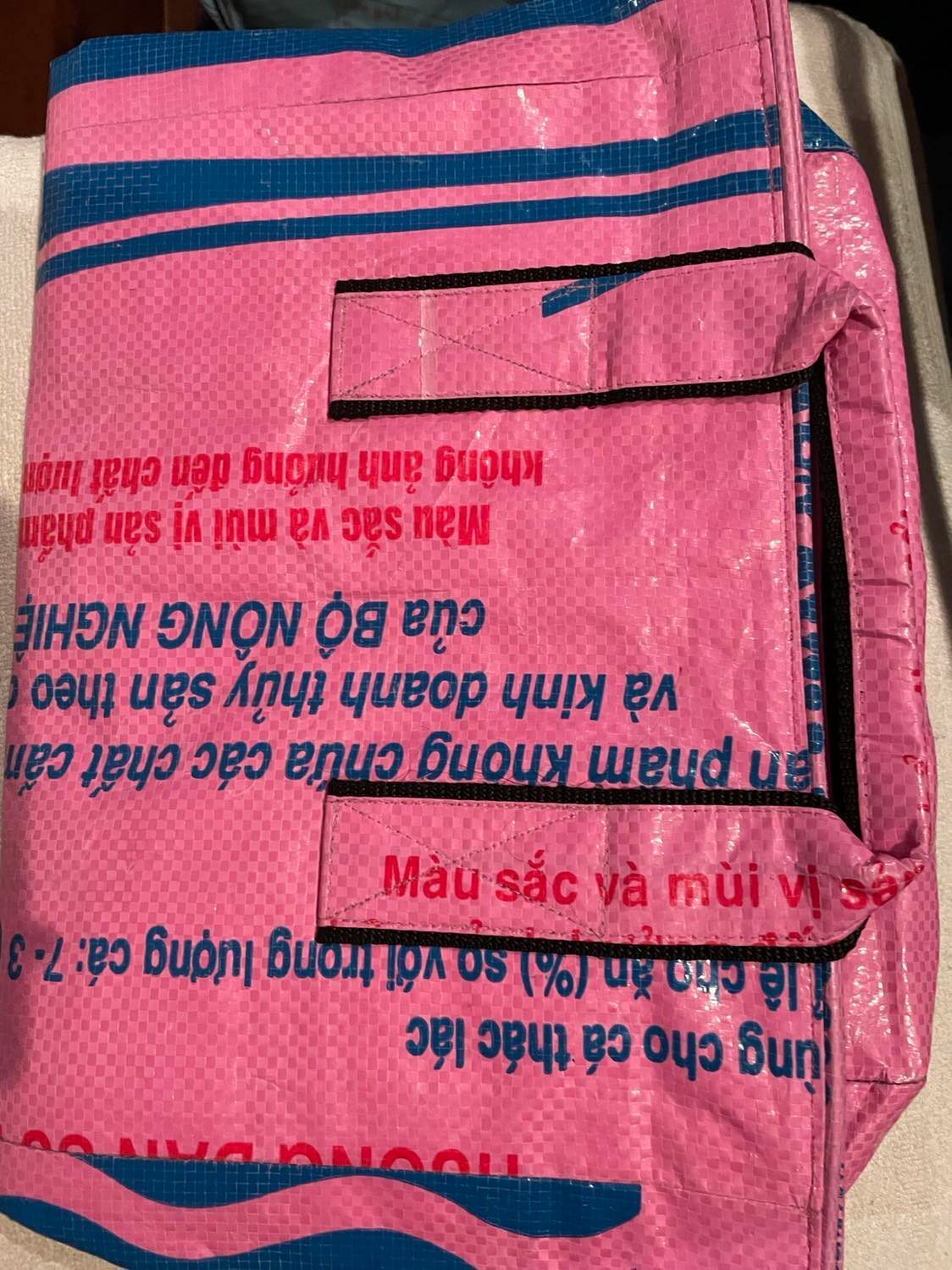 Recycled Laundry Basket made from Recycled Fish Feed Bags in Cambodia Fair Trade