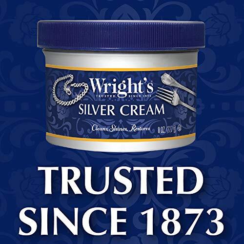 Silver Cleaner and Polish Cream 8 OZ with Polishing Cloth Gently Remove Tarnish