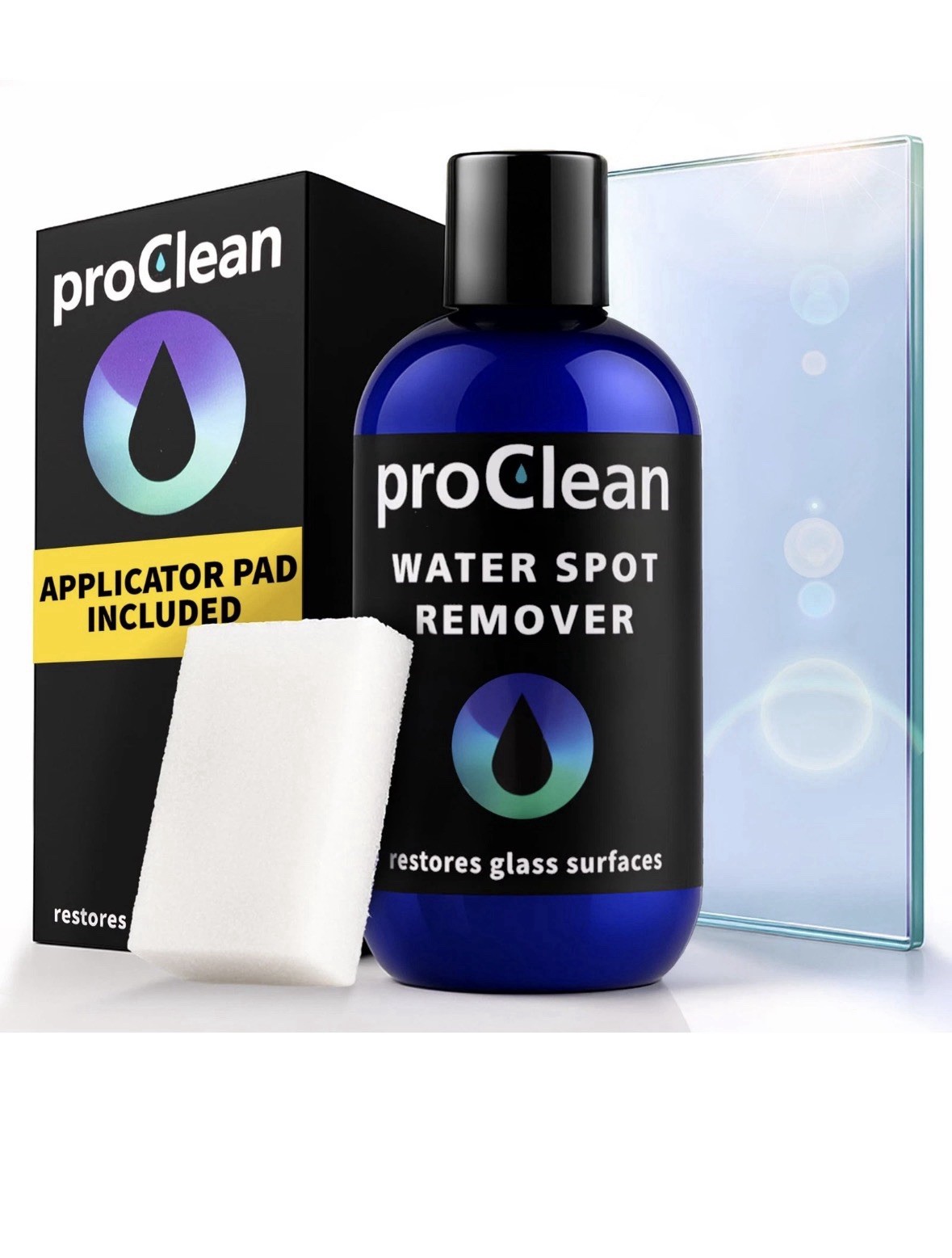 ProClean Hard Water Spot Remover for Glass, Shower Door Cleaner & Car Window