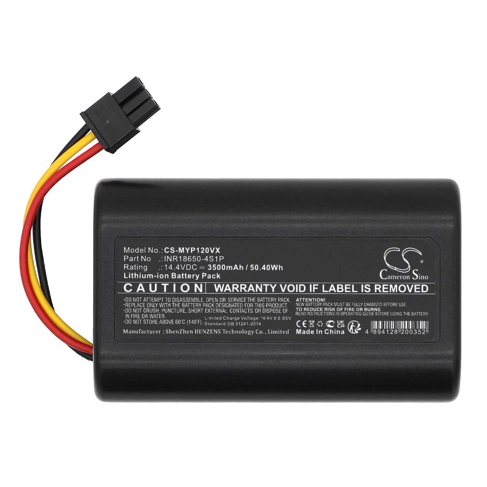 BATTERIE Li-Ion 14.4V 3500mAh Type INR18650-4S1P Pour Moneual P11