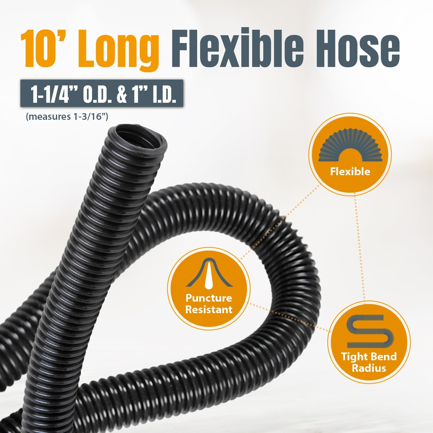 POWERTEC 70356 Dust Collection Hose Kit with 2 Fittings and Quick Connector