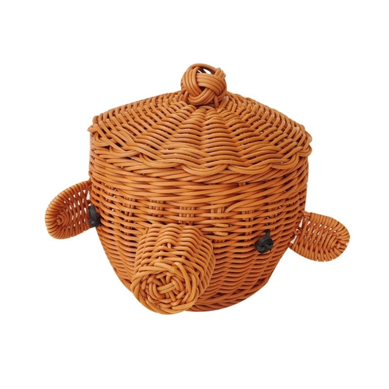 Compact Plastic Woven Look Organizers Bin For Fruits Vegetables And Toy