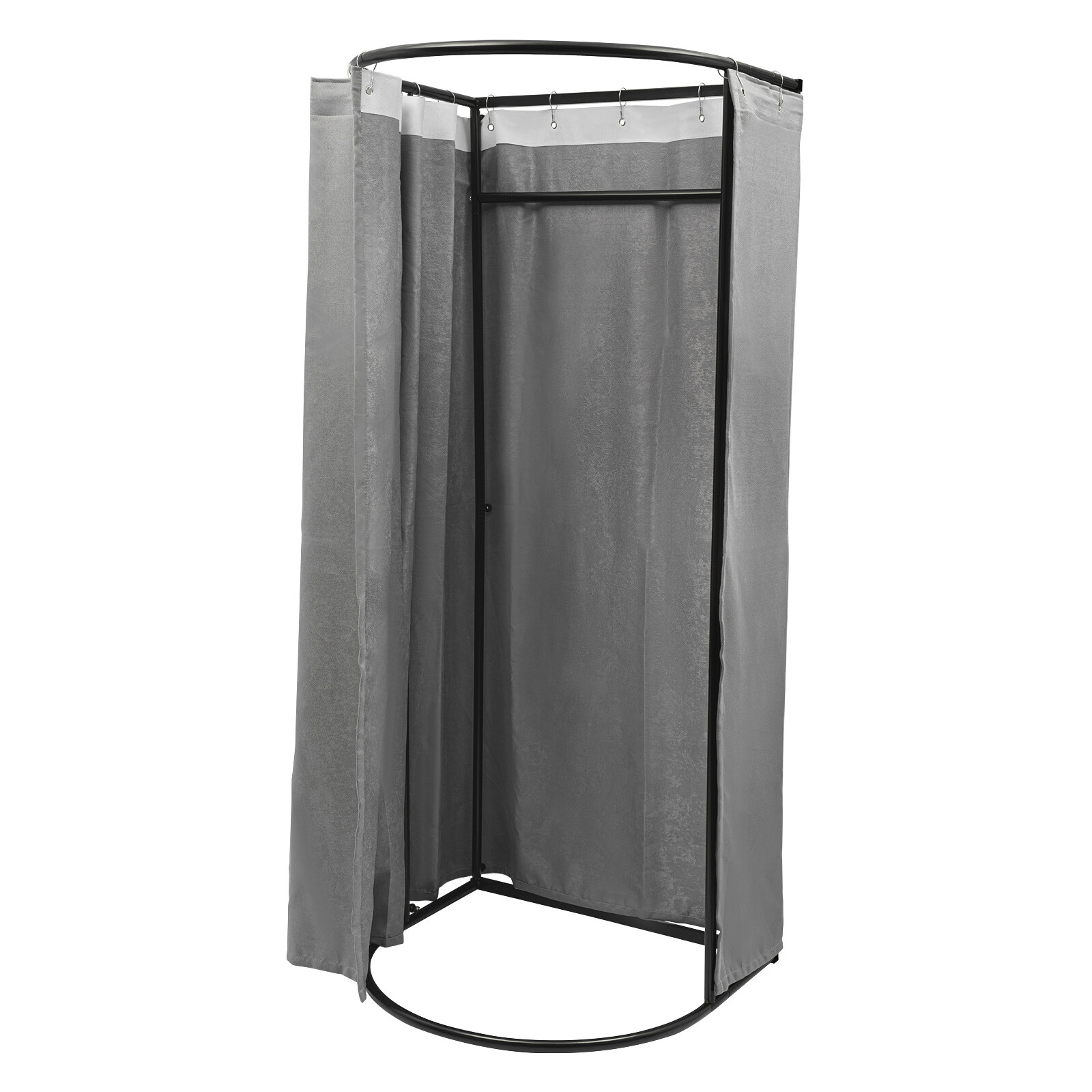 Fitting Room with Grey Shading Curtain, Portable Clothing Store Dressing Room