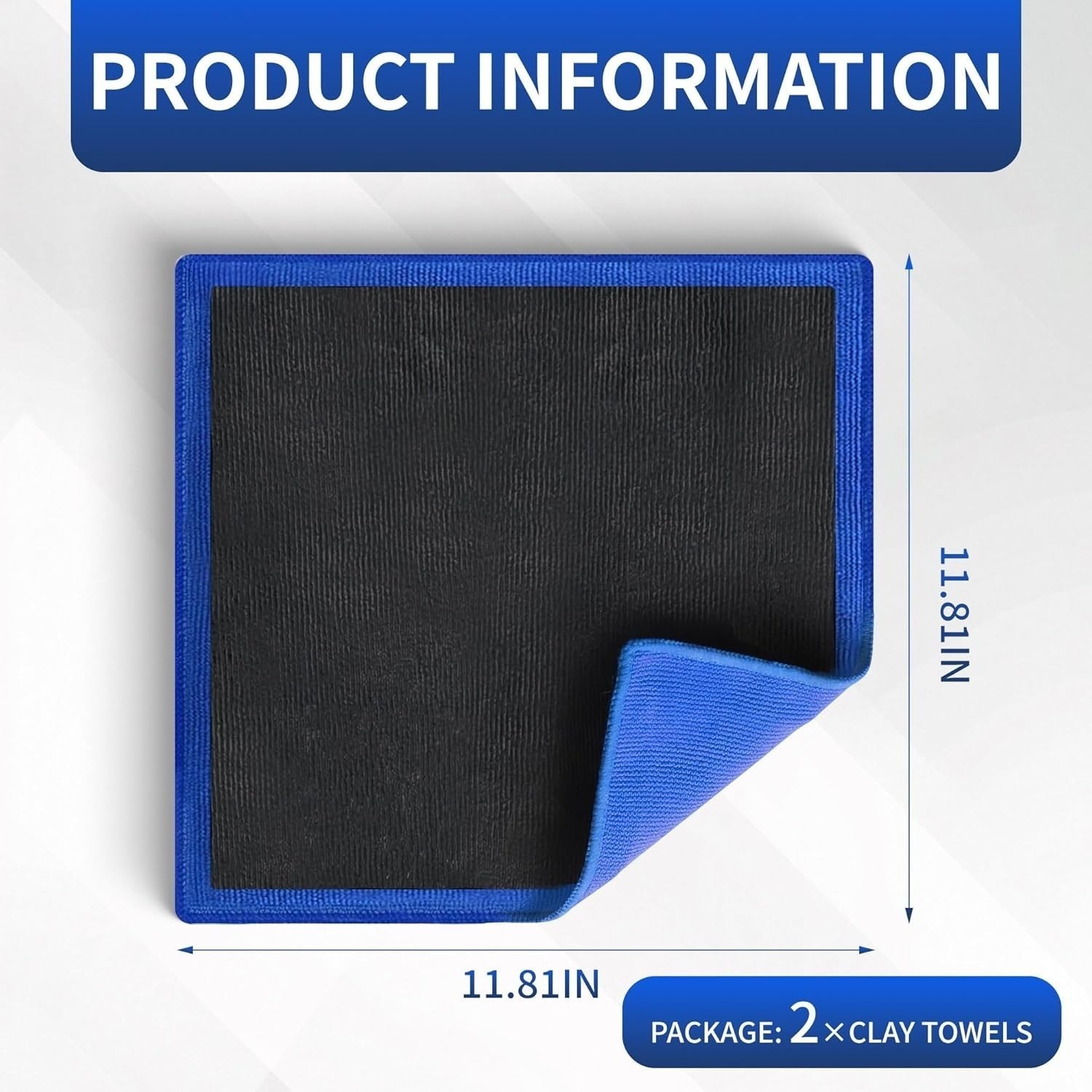 2PCS Clay Bar Towels 12×12 – Car Detailing Cleaning & Polishing Cloths