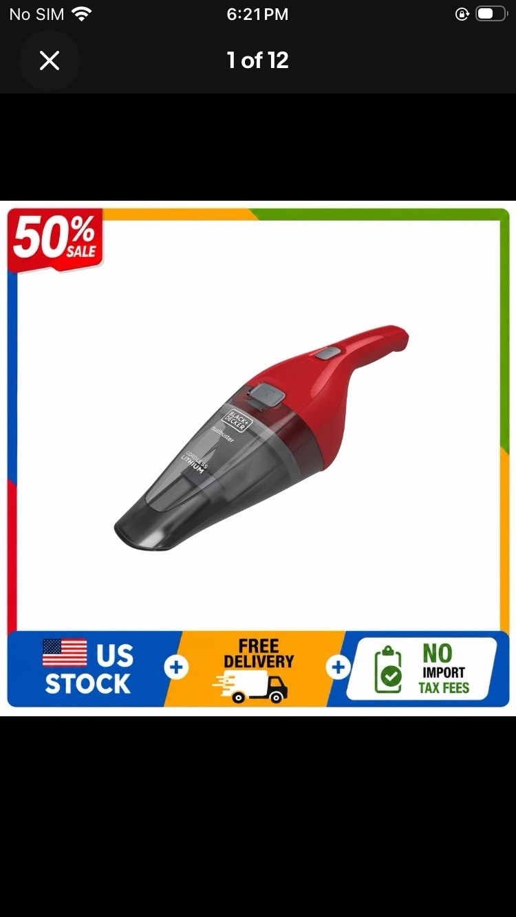 BLACK+DECKER Cordless Dustbuster Handheld Vacuum for Car and Pet Hair, Red