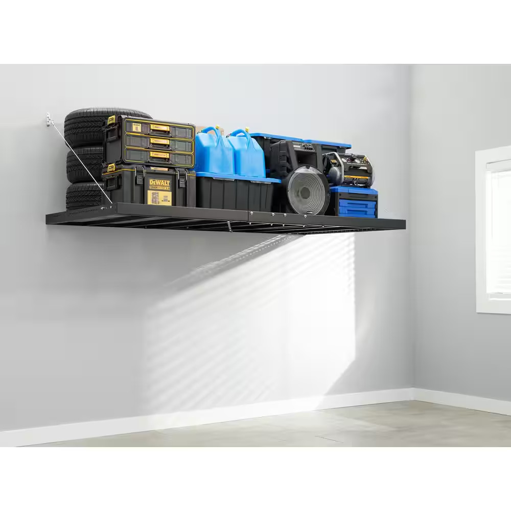 Pro Series 2Ft. X 8Ft. Wall Mounted Steel Shelf 2.0 in Black