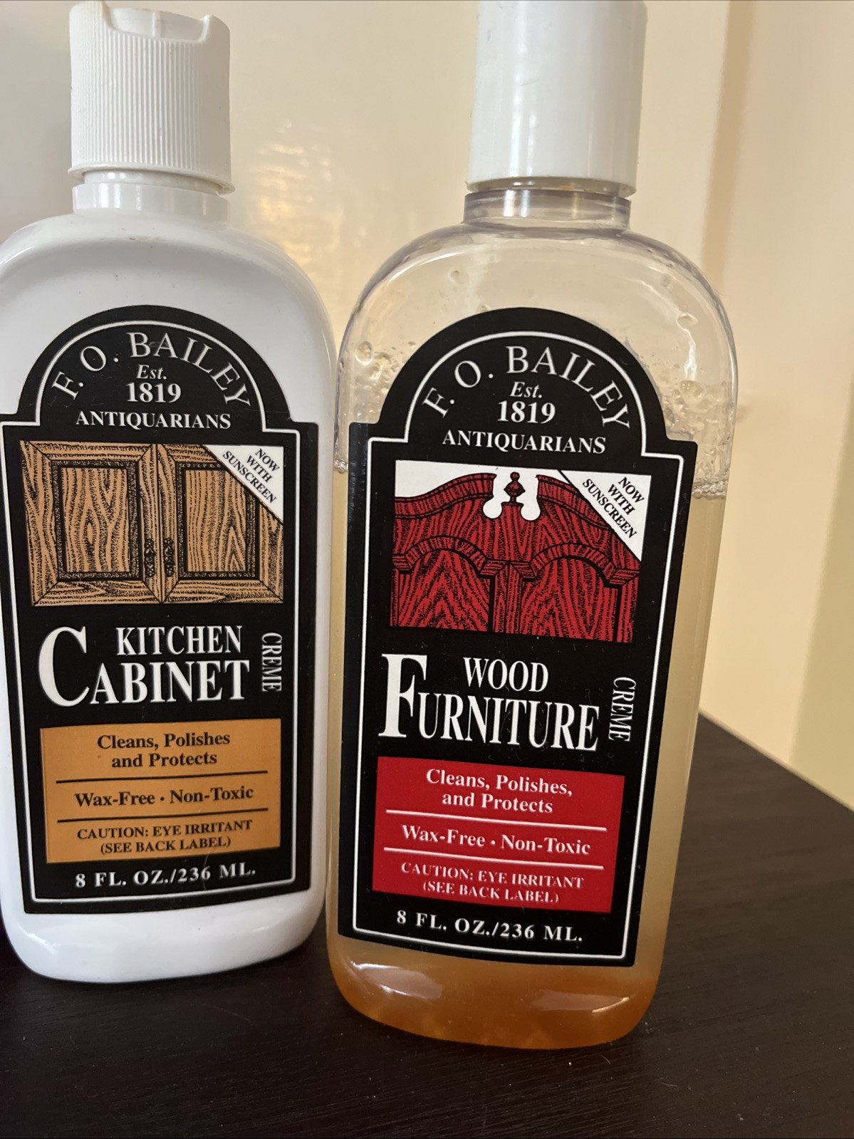 Vtg PARKER & F.O. BAILEY ORANGE OIL POLISH Furnitures Wood Kitchen Cabinet Scent