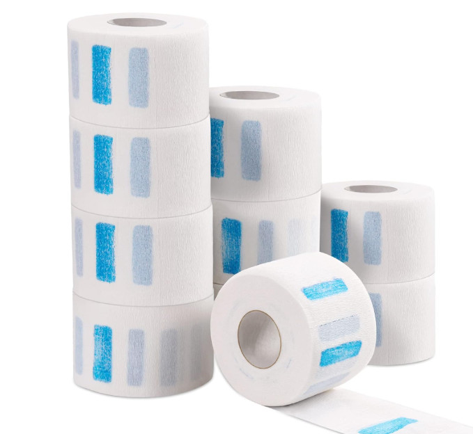 10 Rolls Disposable Barber Paper Neck Strips, 1000 Count, 2.6 X 13 Inches..