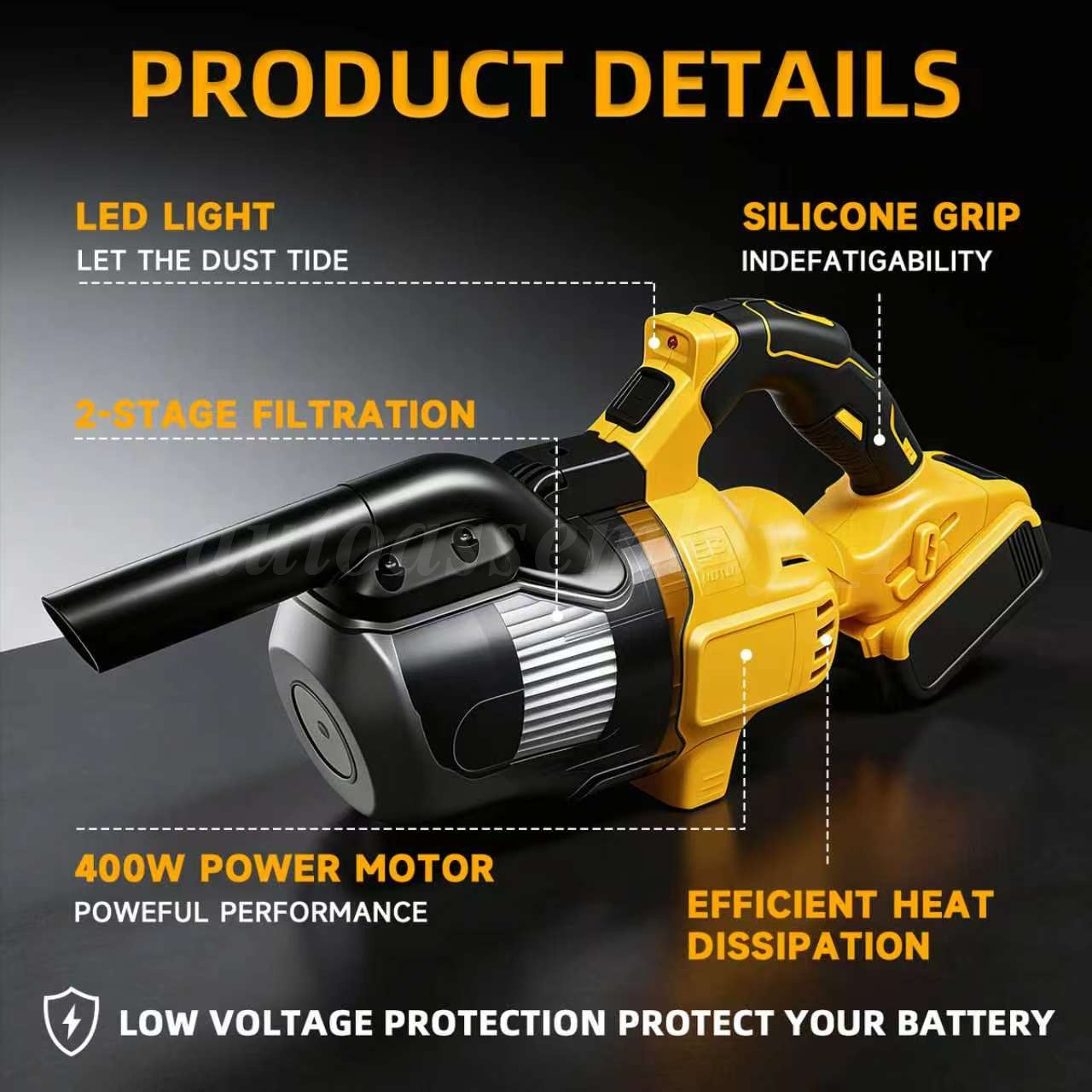 400W 5 In 1 Cordless Handheld Vacuum Cleaner Portable Car Auto Home Wireless