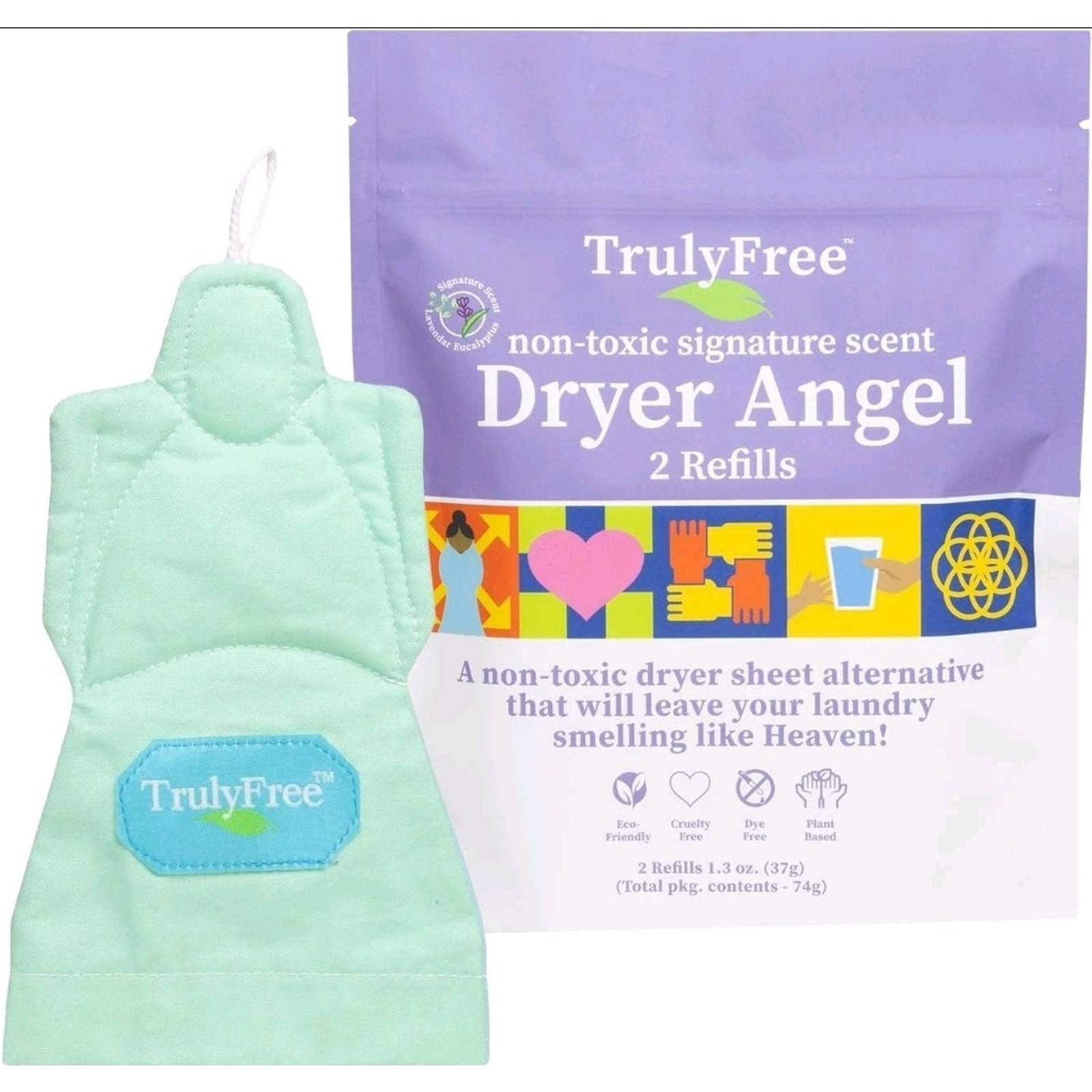 Truly Free Dryer Angel – Natural Dryer Sheet Alt, Non-Toxic Reusable Fabric Soft