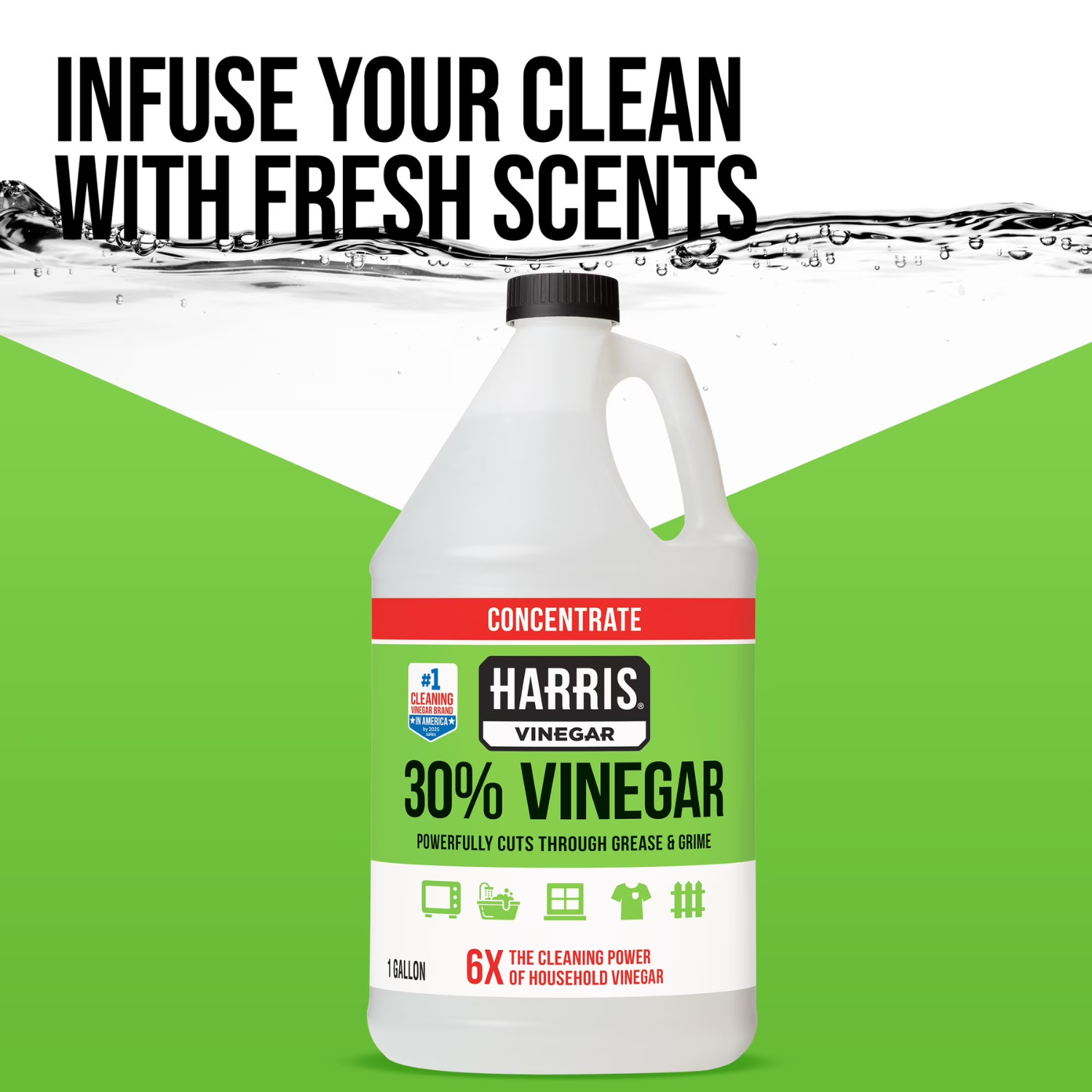 (2 Pack) Harris Vinegar Concentrate Cleaner 30 Percent All Purpose 1 Gallon