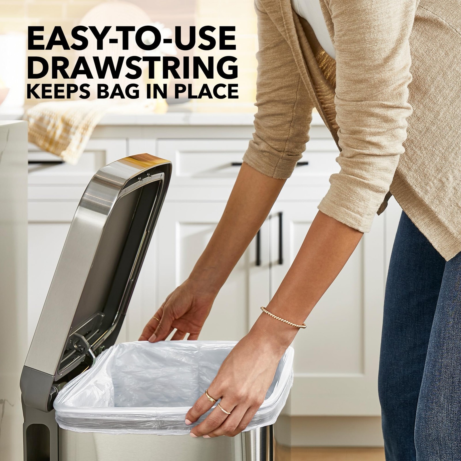 Glad Tall Kitchen Drawstring Trash Bags – Odorshield 13 Gallon White Trash Bag
