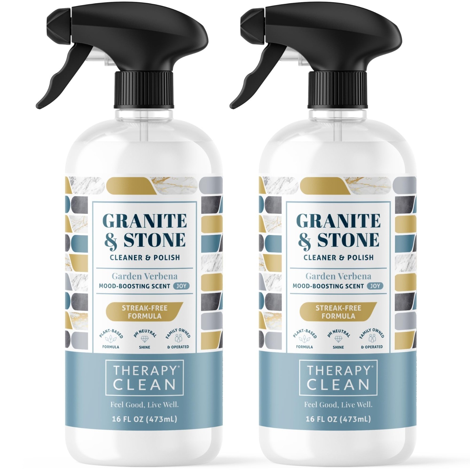 Granite & Stone Cleaner Polish – 2 Pack for Marble, Quartz, Sealed Countertops –