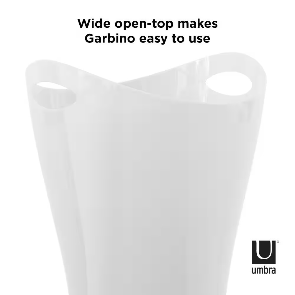 Metallic-White Garbino 2.25G Plastic Trash Can