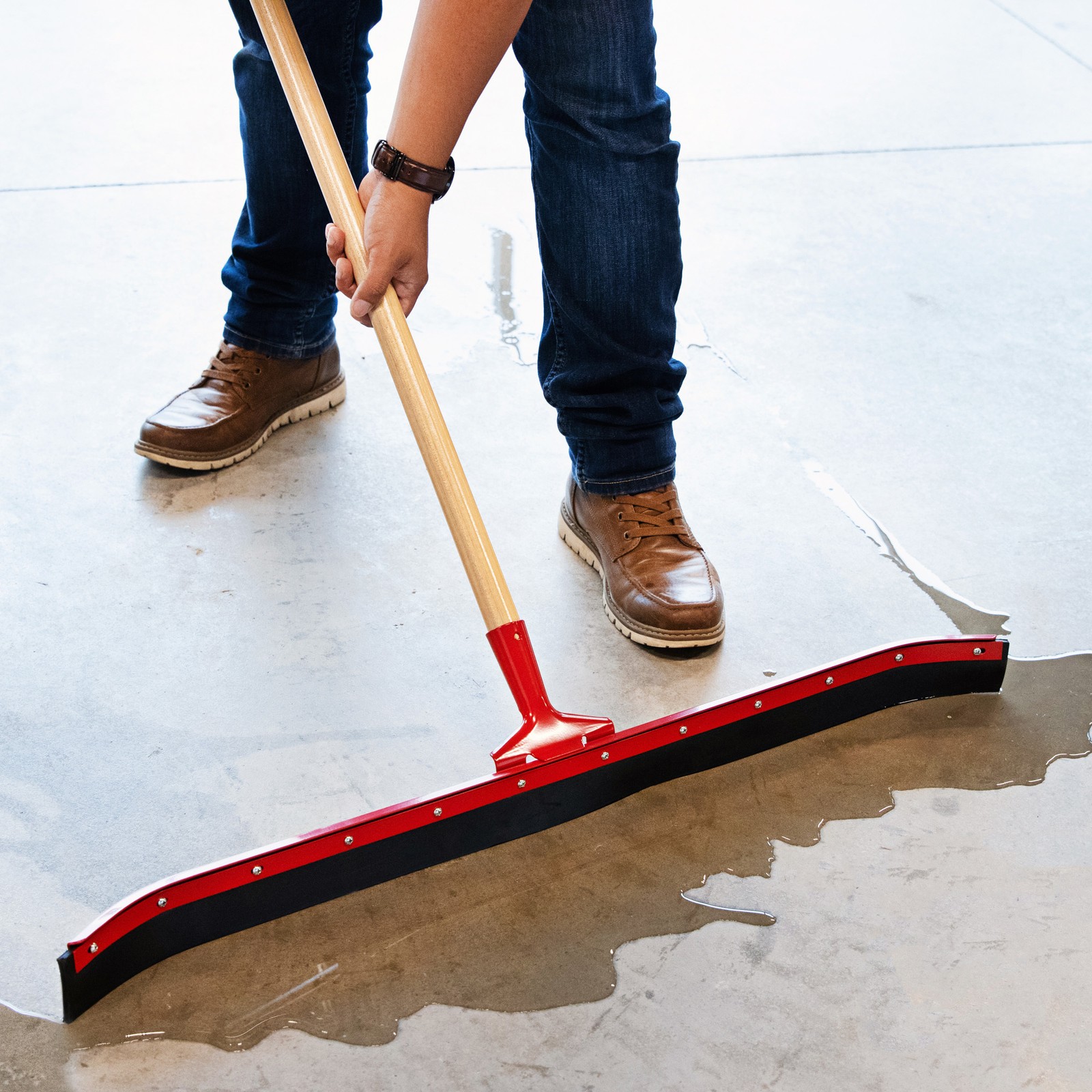 Libman 36in. Curved Floor Squeegee, 55in.L Handle, Model# 954