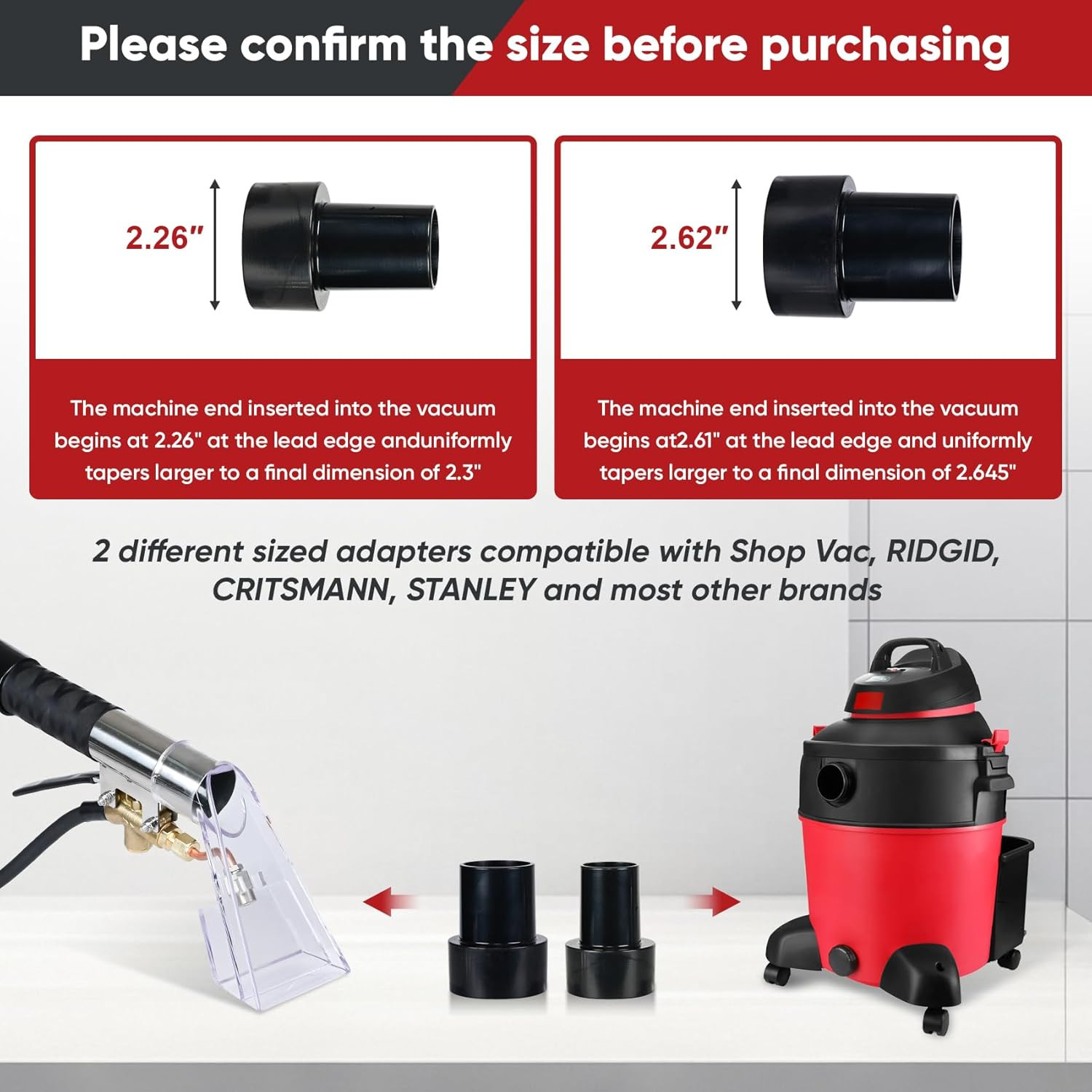 Extractor Hose Kit Carpet Cleaning Extractor Vacuum Attachment for Shop Vac