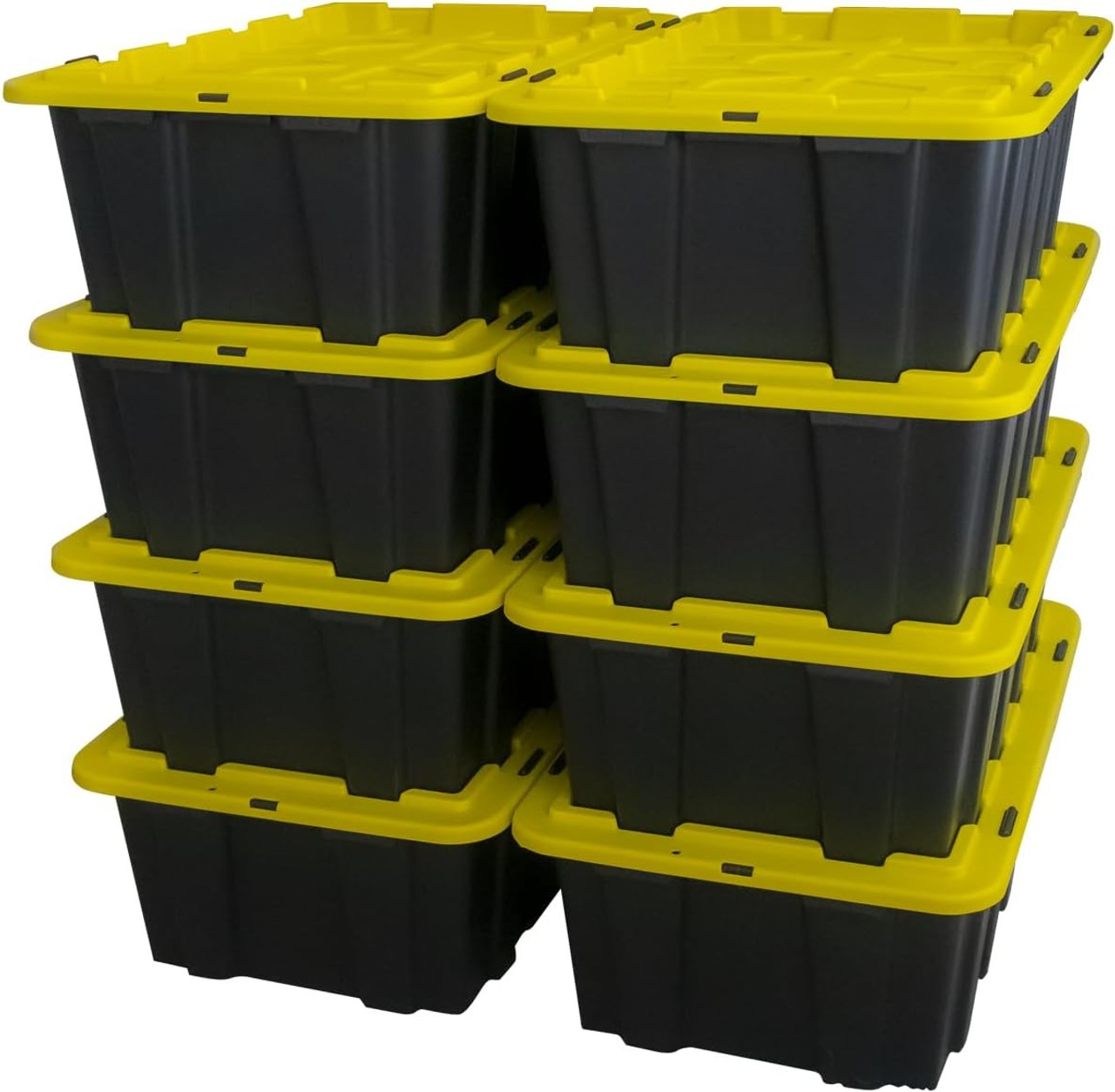 Heavy-Duty Black 12/17/23-Gallon Plastic Storage Bin with Snap Lid