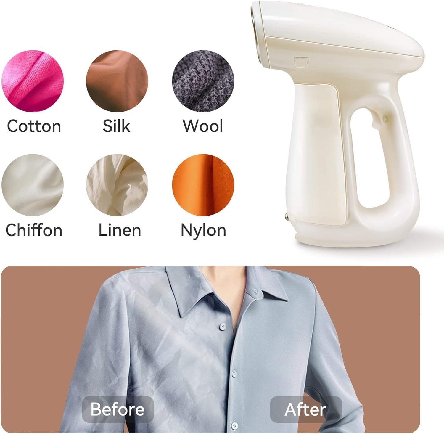 Steamer for Clothes, Handheld Clothes Steamer,1300W Strong Power Garment Stea…